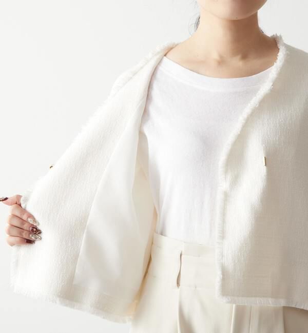 Liesse「クロップドジャケット」|ノーカラージャケット|