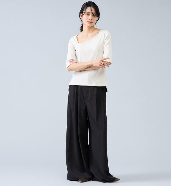 Liesse「アシンメトリーネック2WAYテレコプルオーバー」|Tシャツ・カットソー|