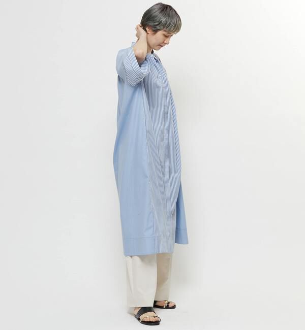 Soffitto「【nota della mano sinistra（ノータ デラ マノ シニストラ）】5分袖前開きシャツワンピ－ス」|ワンピース|