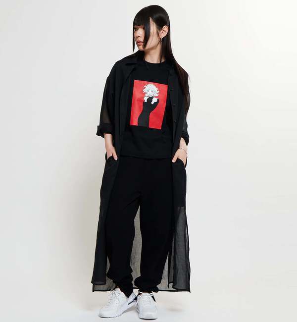 Soffitto「《コラボ》【Soffitto&times;TINDA】ギャザーシャツワンピース」|その他|ブラック