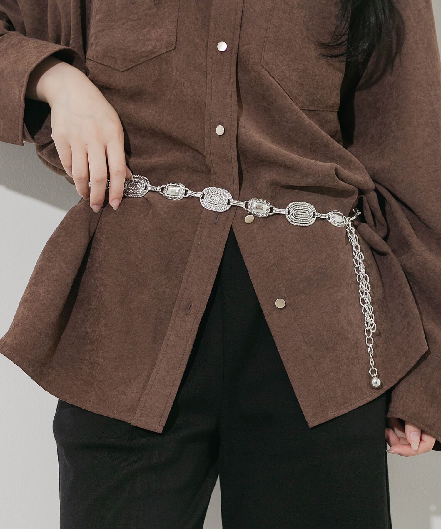 SMELLY「コンチョチェーンベルト」|ベルト|シルバー