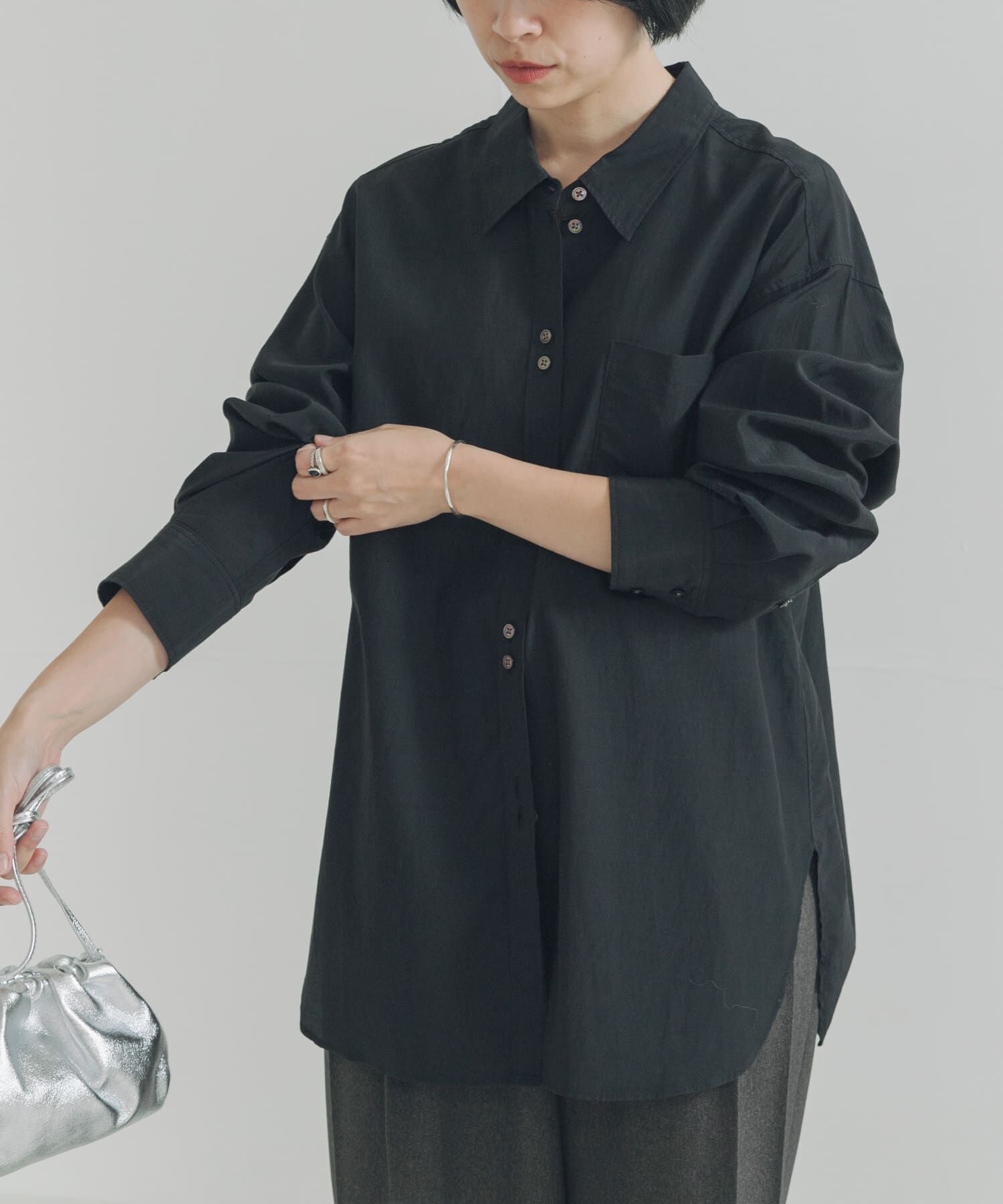 URBAN RESEARCH「ダブルボタンコットンヴィスコースシャツ」|シャツ・ブラウス|