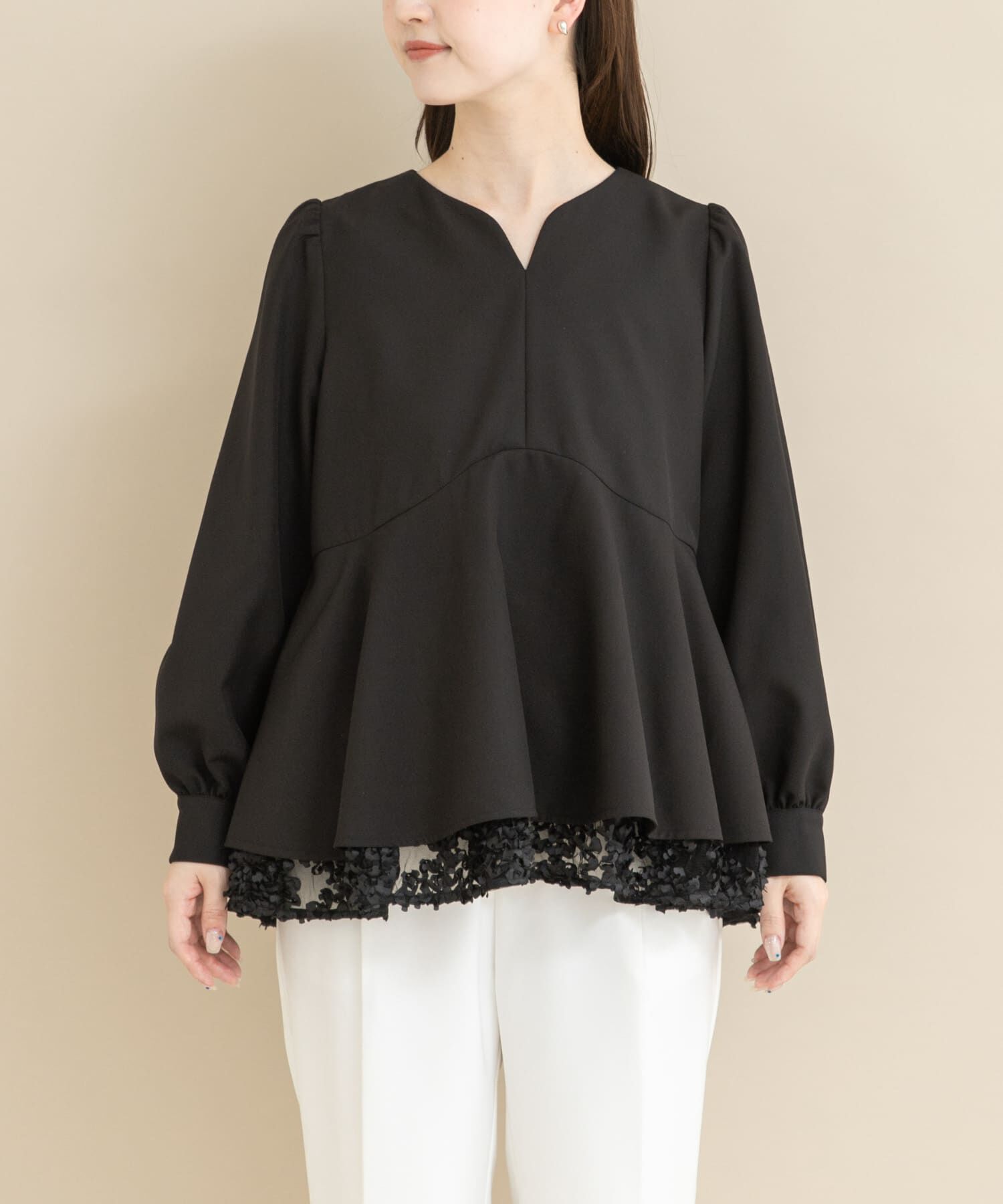 URBAN RESEARCH ROSSO「『WEB限定』レイヤードペプラムブラウス」|シャツ・ブラウス|