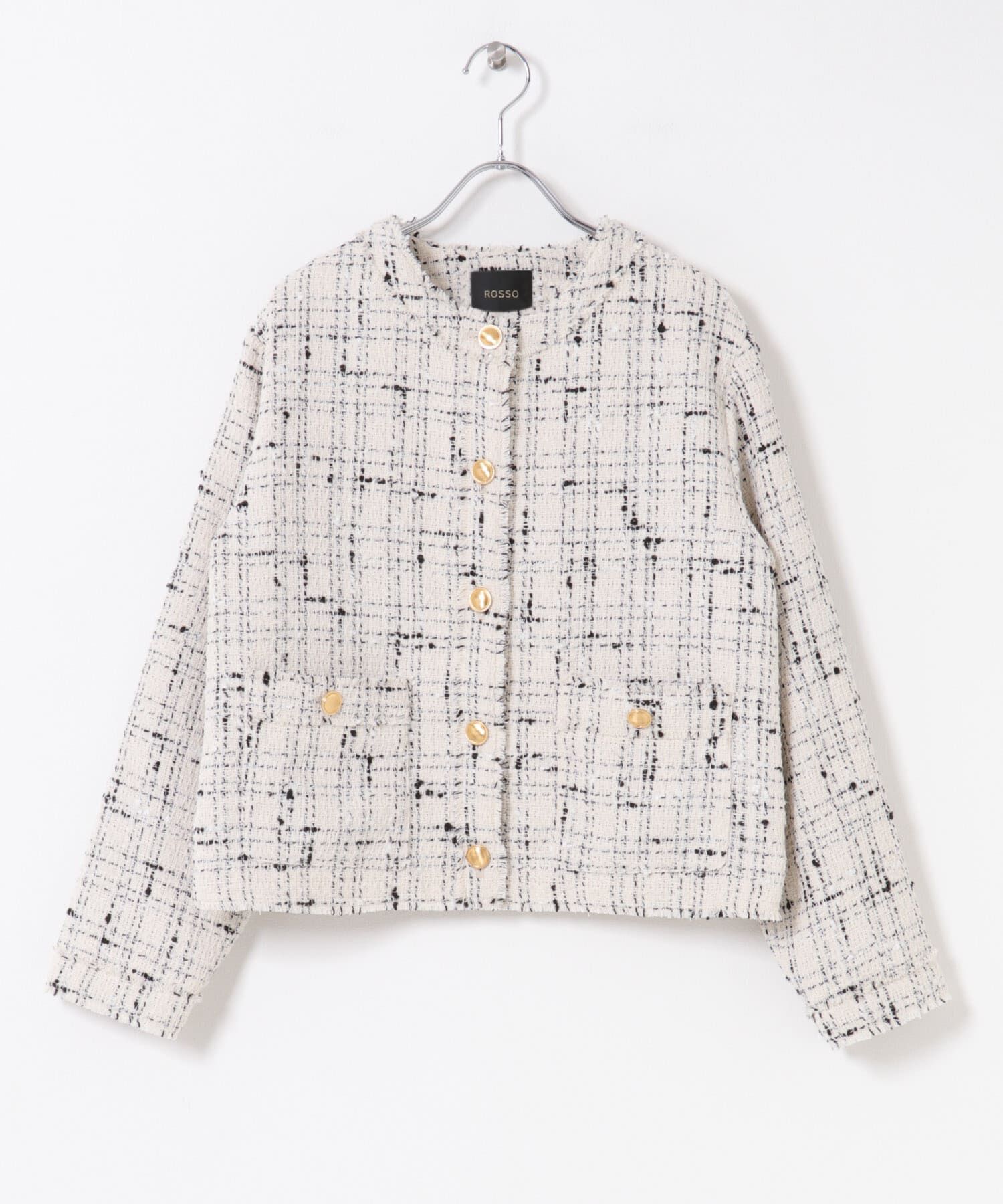 URBAN RESEARCH ROSSO「『WEB限定』ツイードノーカラージャケット」|ノーカラージャケット|