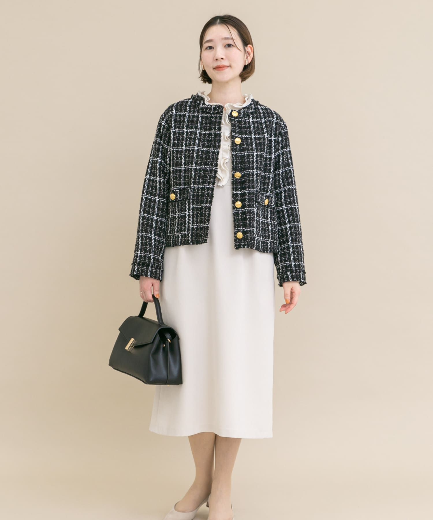 URBAN RESEARCH ROSSO「『WEB限定』ツイードノーカラージャケット」|ノーカラージャケット|