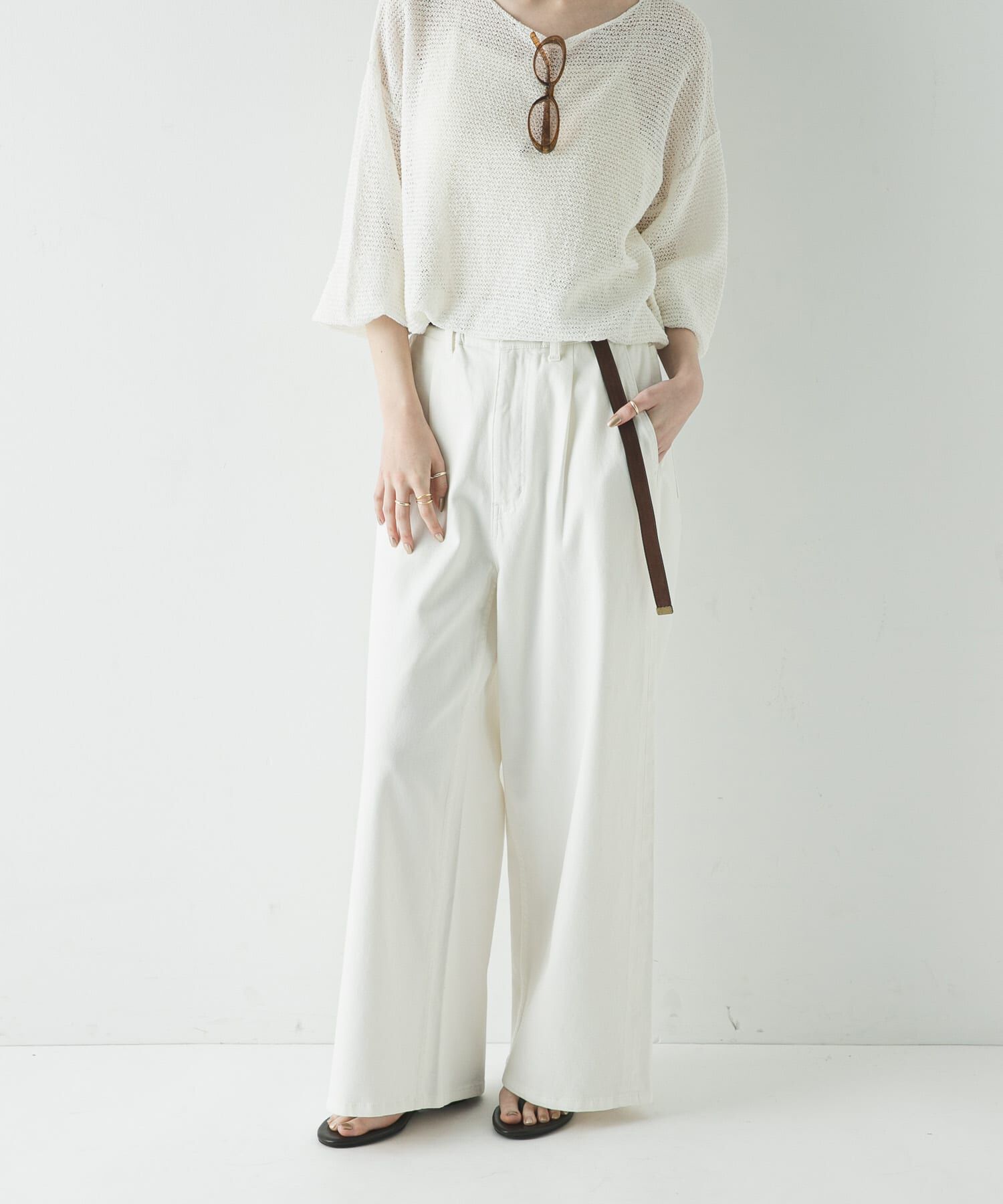 URBAN RESEARCH「『3サイズ展開』綿麻デニムイージーパンツ」|デニム|