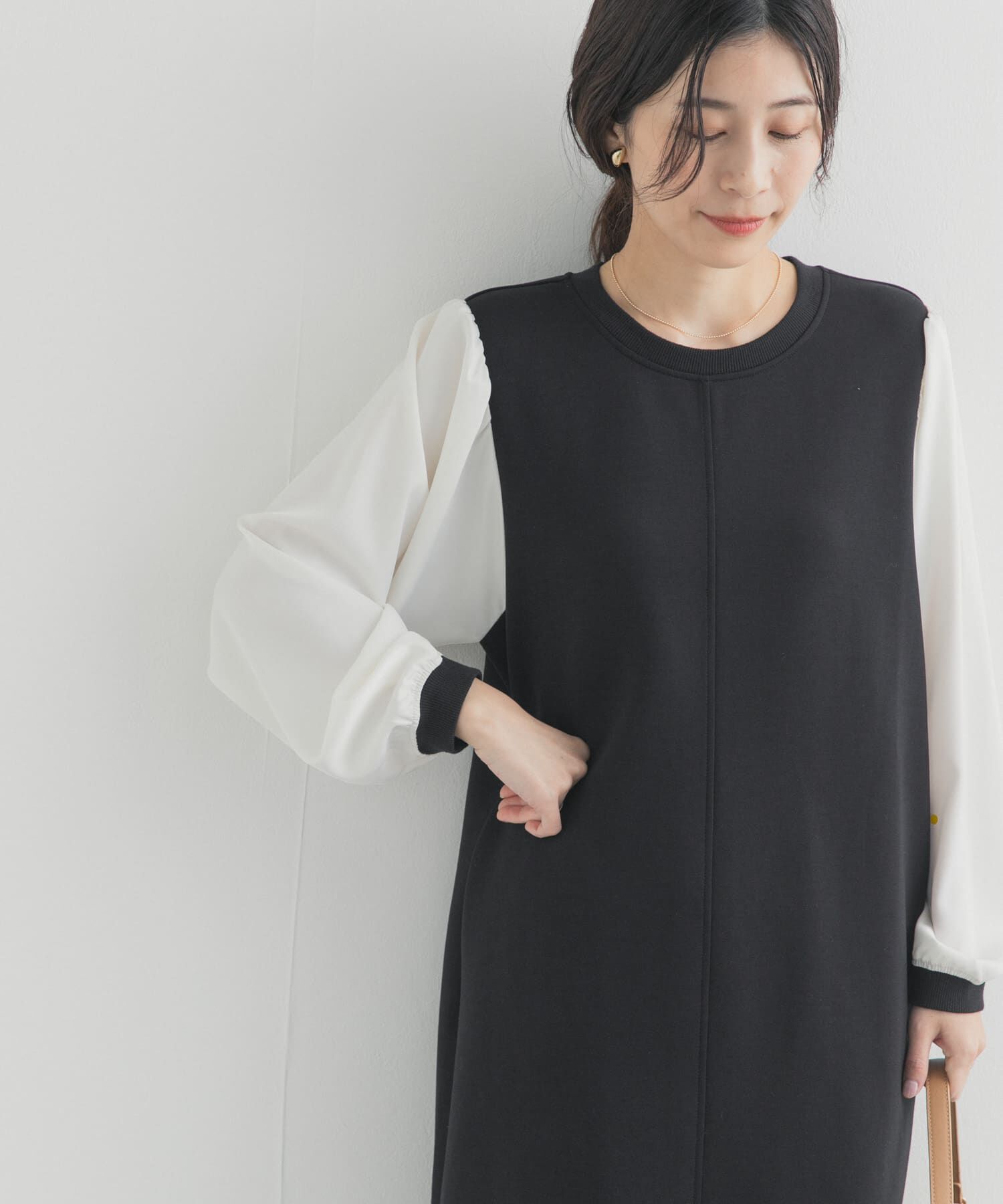 URBAN RESEARCH DOORS「ボリュームスリーブドッキングワンピース」|ワンピース|