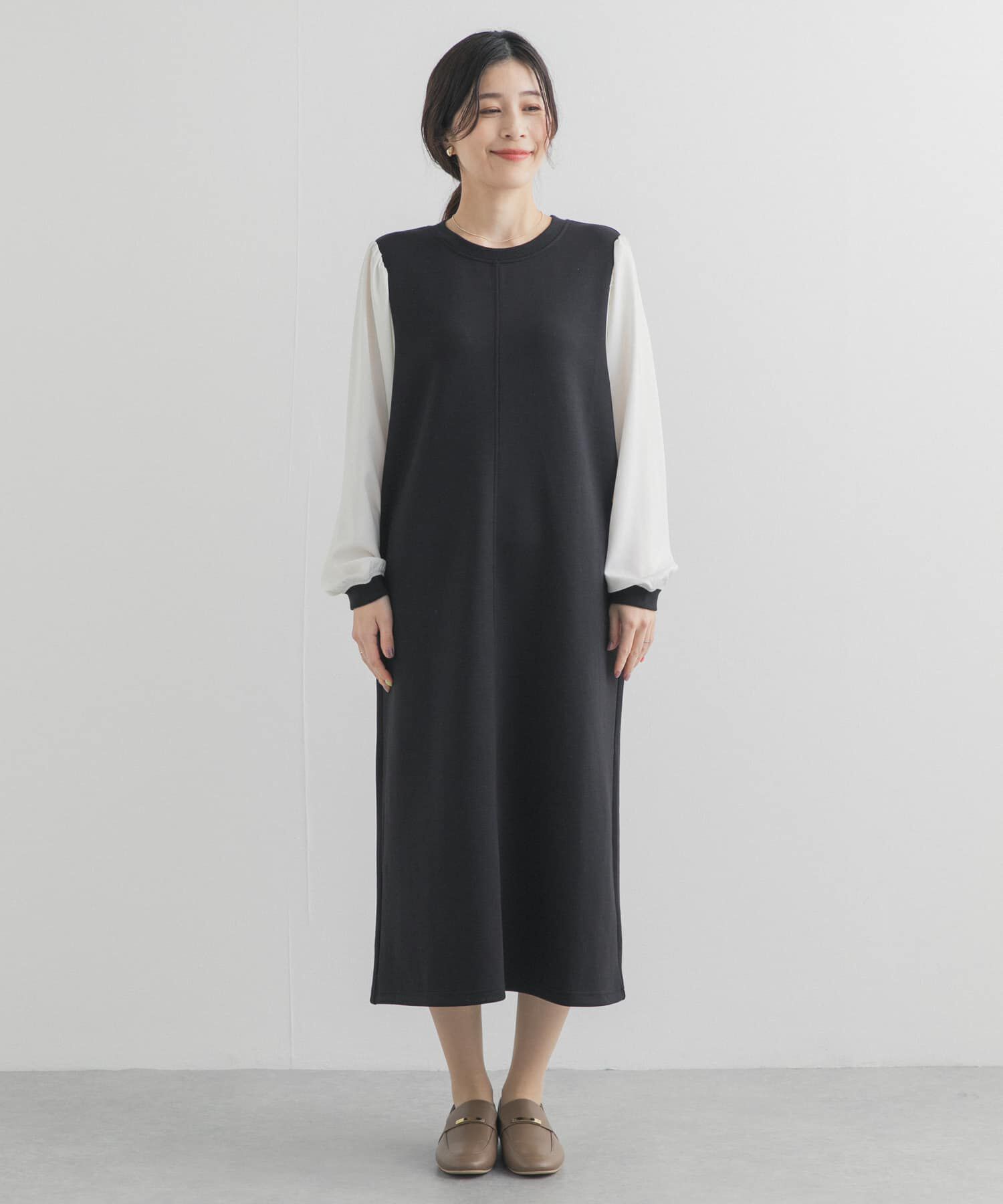 URBAN RESEARCH DOORS「ボリュームスリーブドッキングワンピース」|ワンピース|