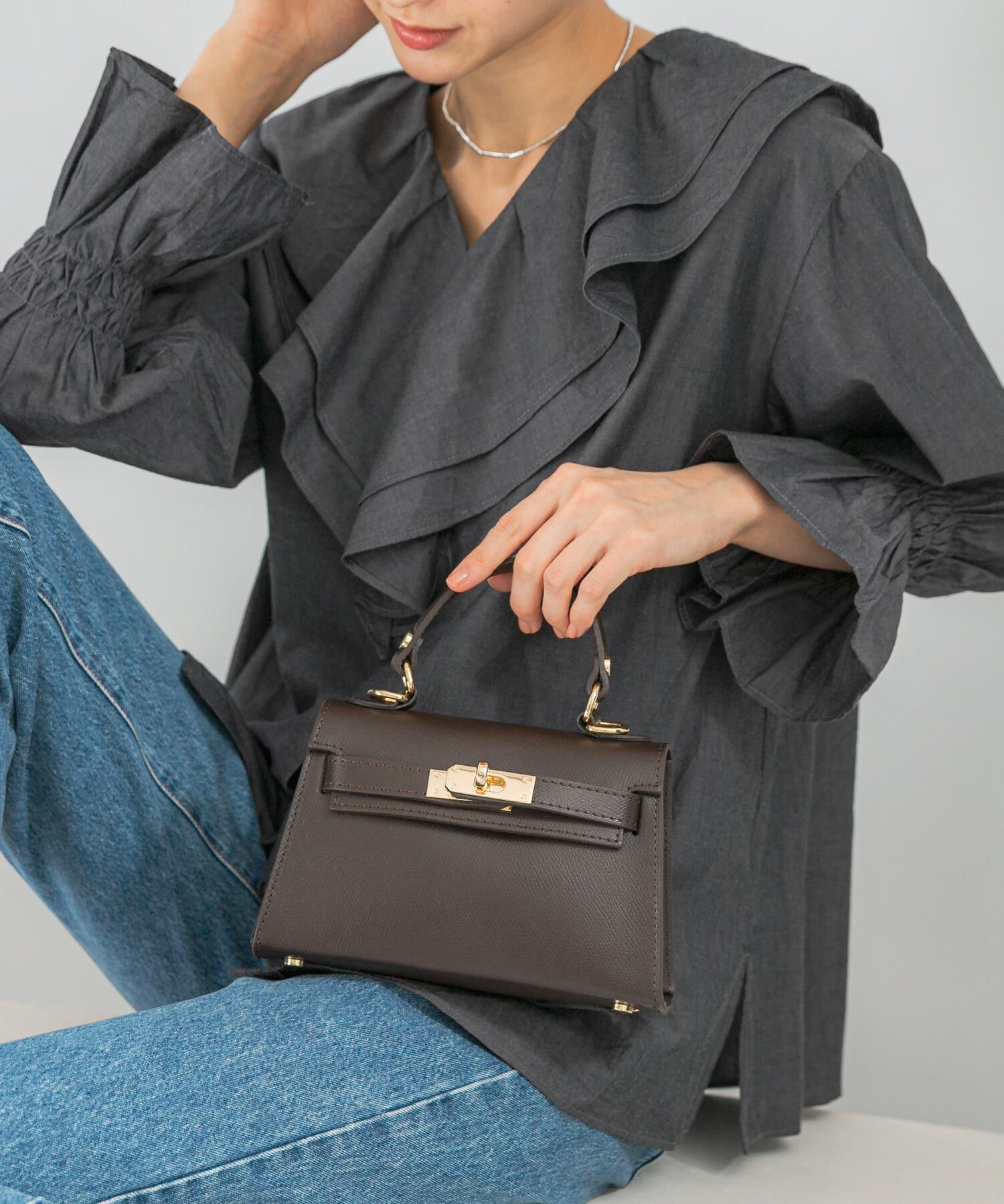 URBAN RESEARCH ROSSO「AULENTTI　クラスプ トップハンドル バッグ」|ハンドバッグ|