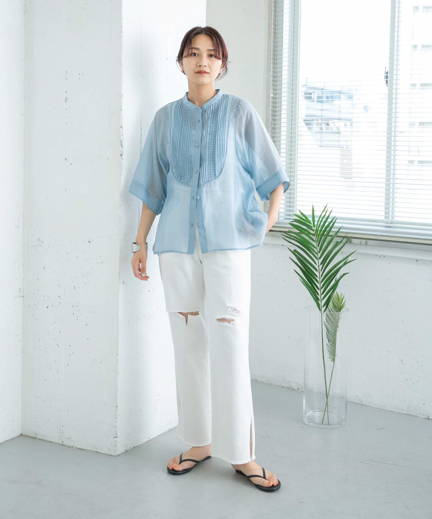  「リメイクダメージスリットデニム」|デニム|