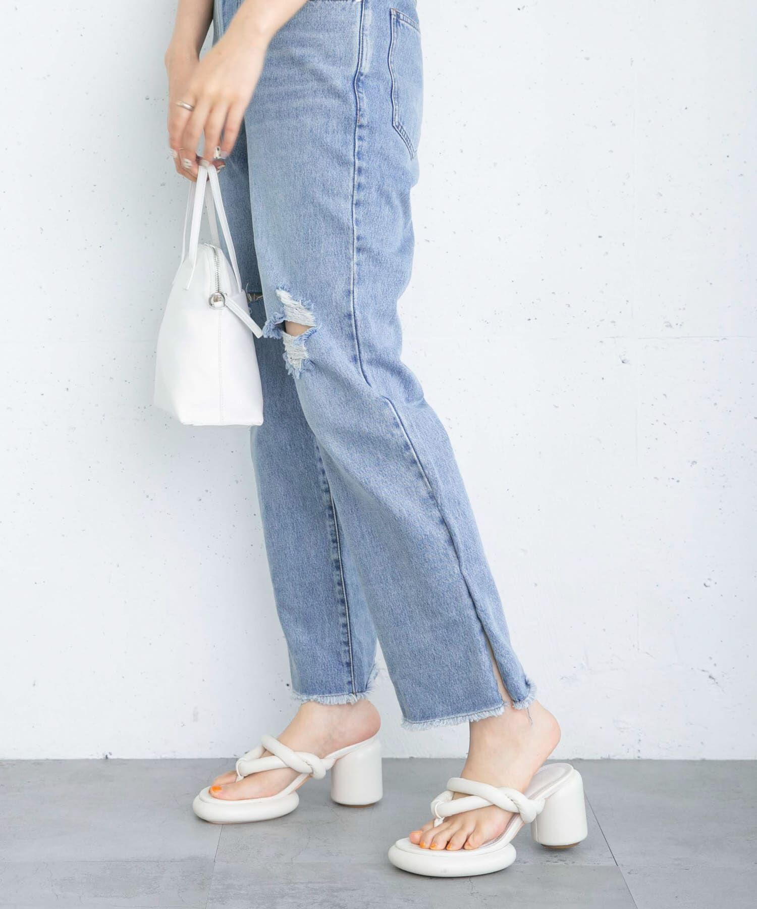  「リメイクダメージスリットデニム」|デニム|