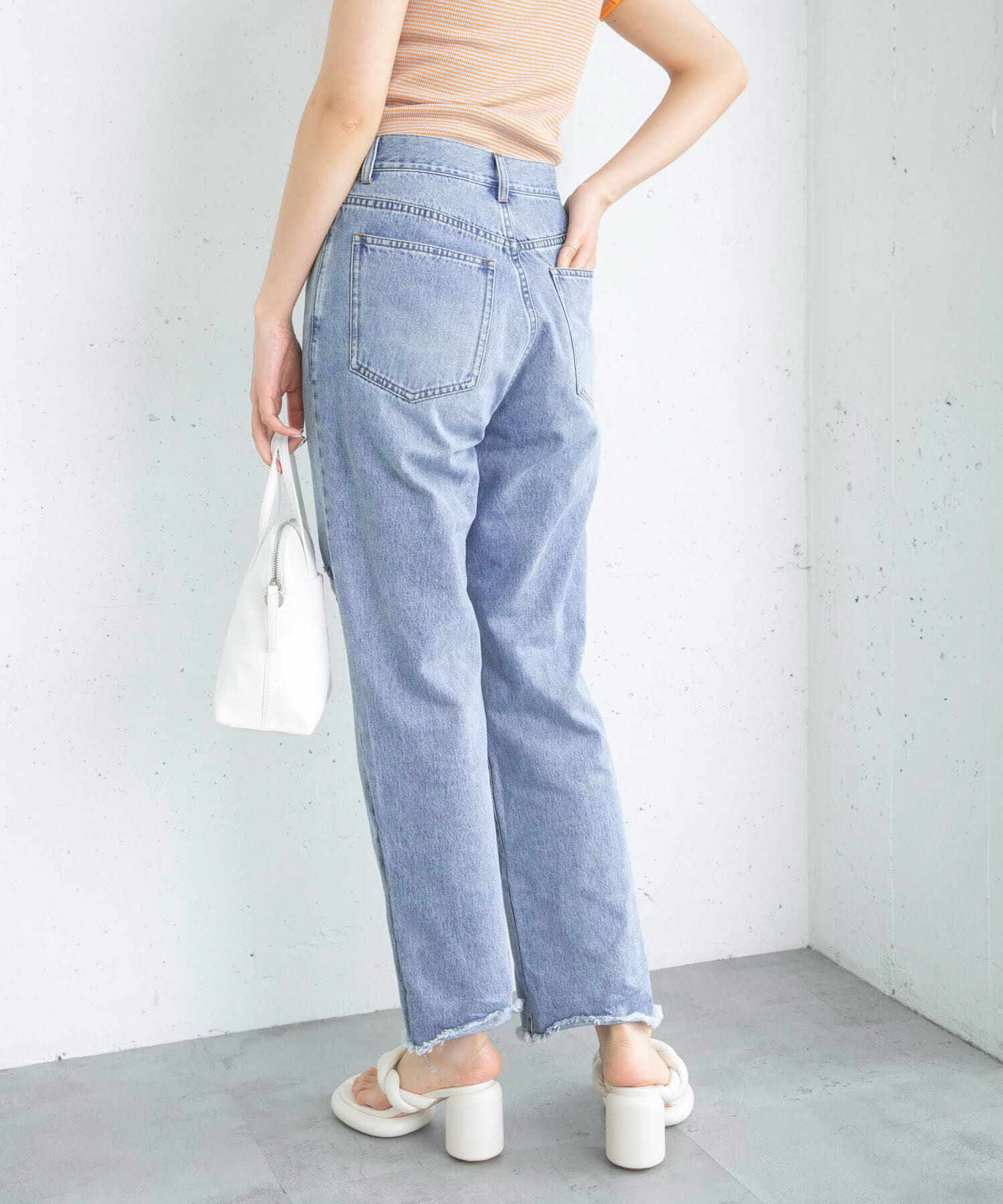  「リメイクダメージスリットデニム」|デニム|