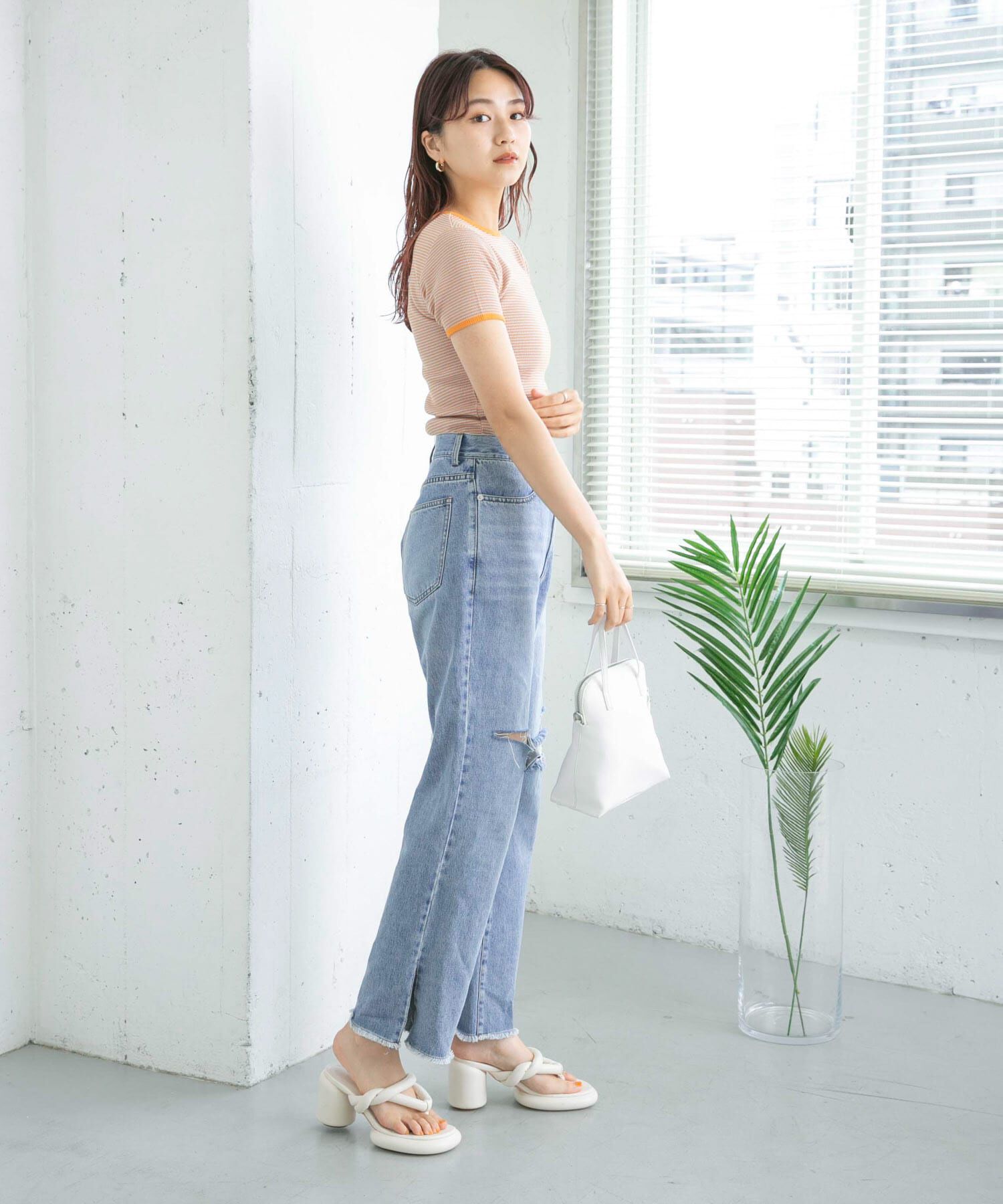  「リメイクダメージスリットデニム」|デニム|