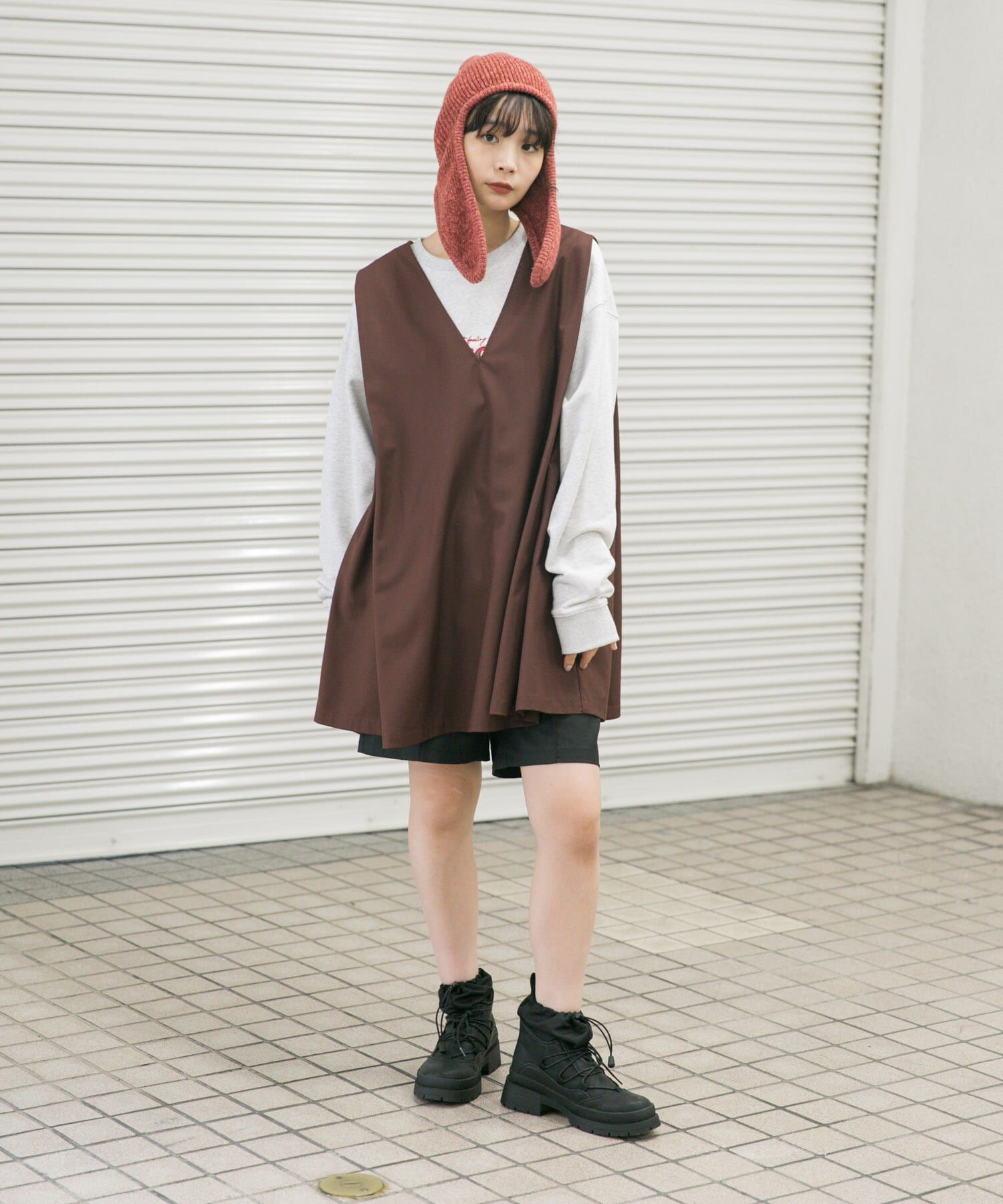  「ロングイヤーフラップニットキャップ」|ニット帽|