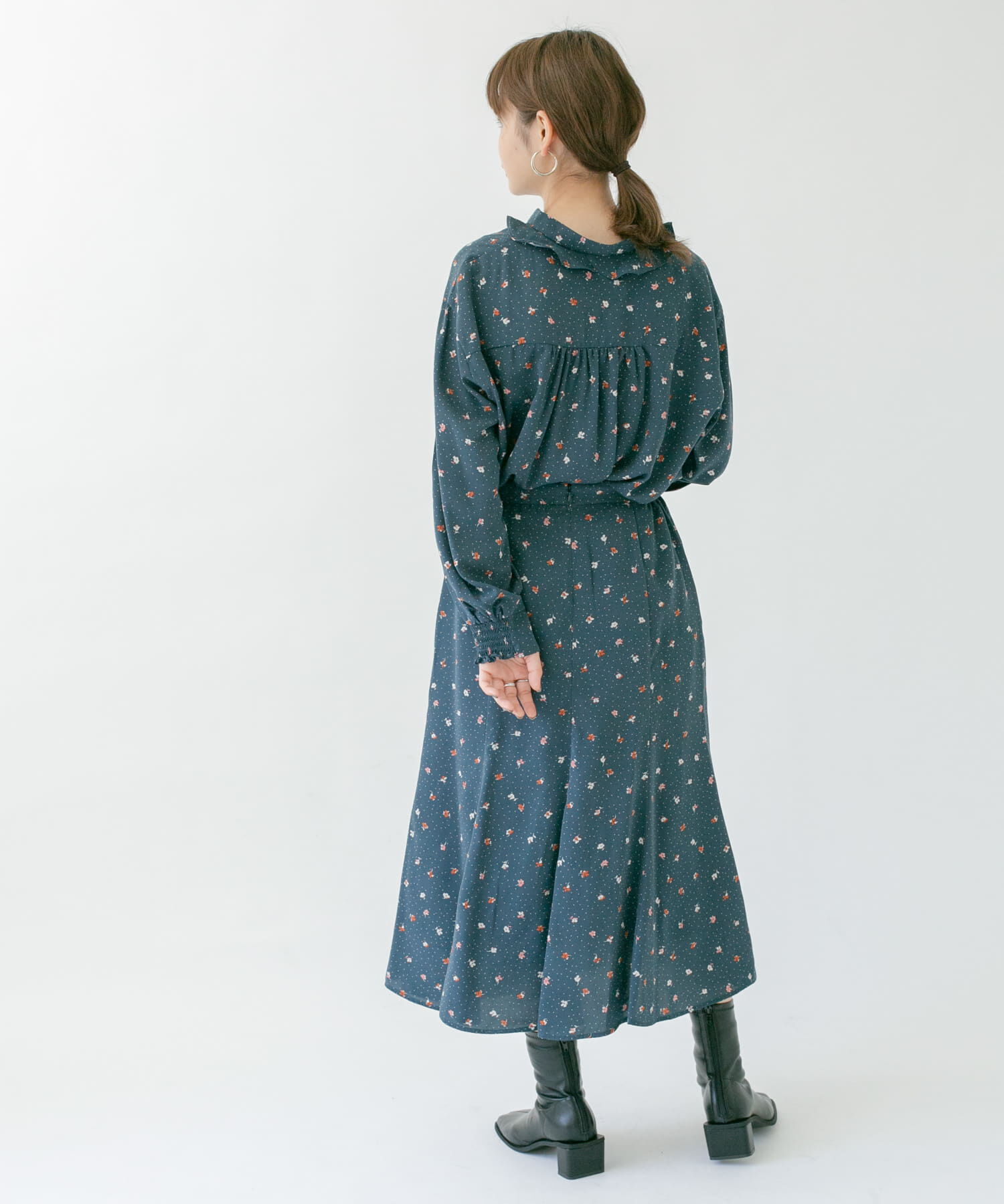  「ドット&times;フラワーマーメイドスカート」|スカート|