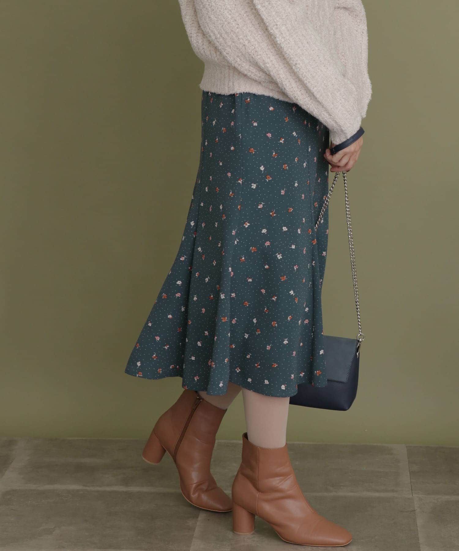  「ドット&times;フラワーマーメイドスカート」|スカート|