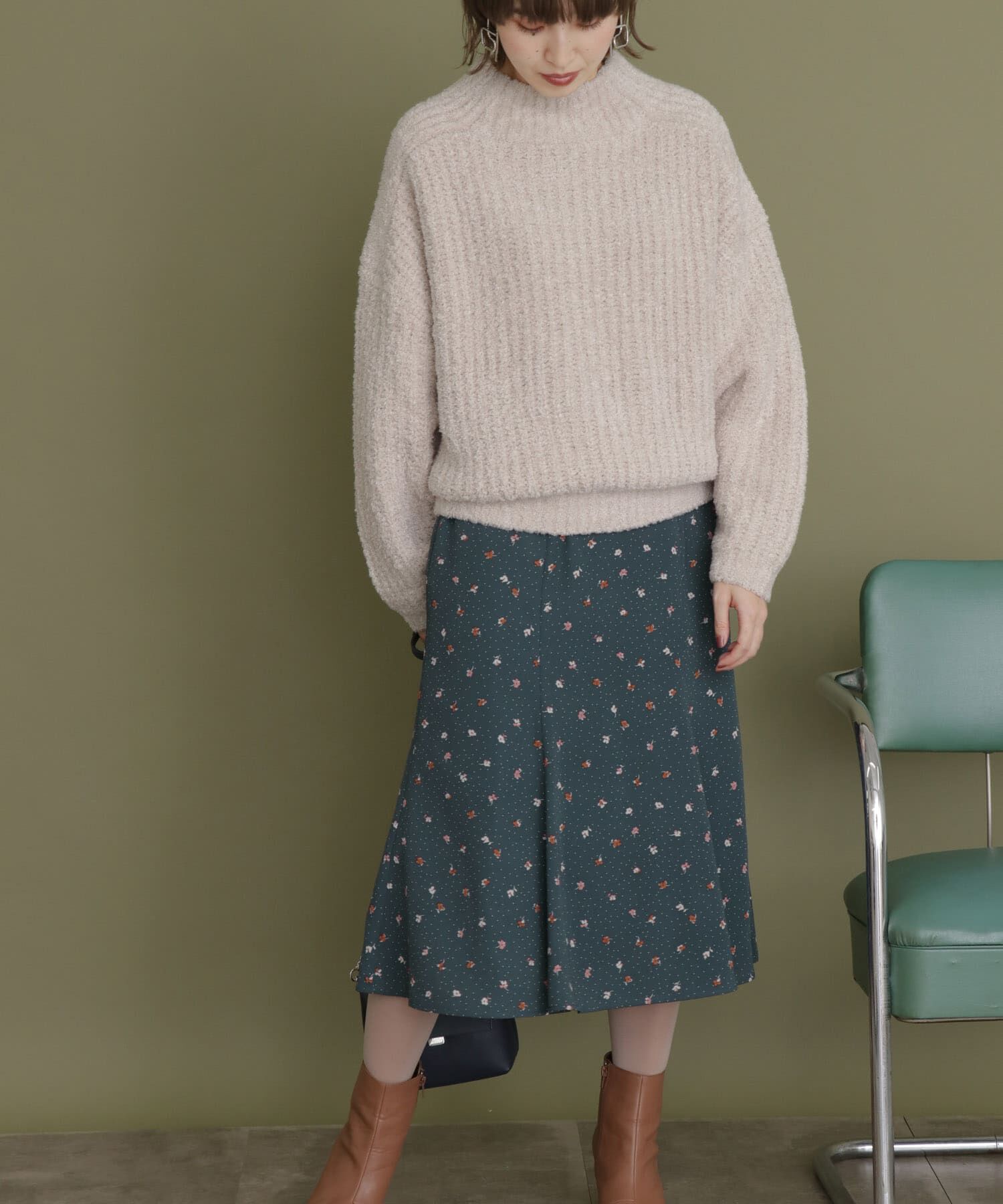  「ドット&times;フラワーマーメイドスカート」|スカート|