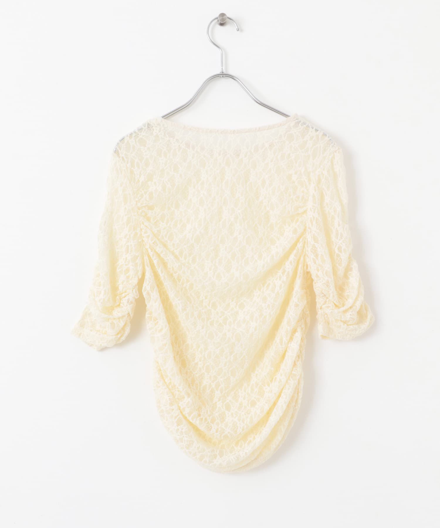  「ハーフスリーブドレープレースTEE」|Tシャツ・カットソー|