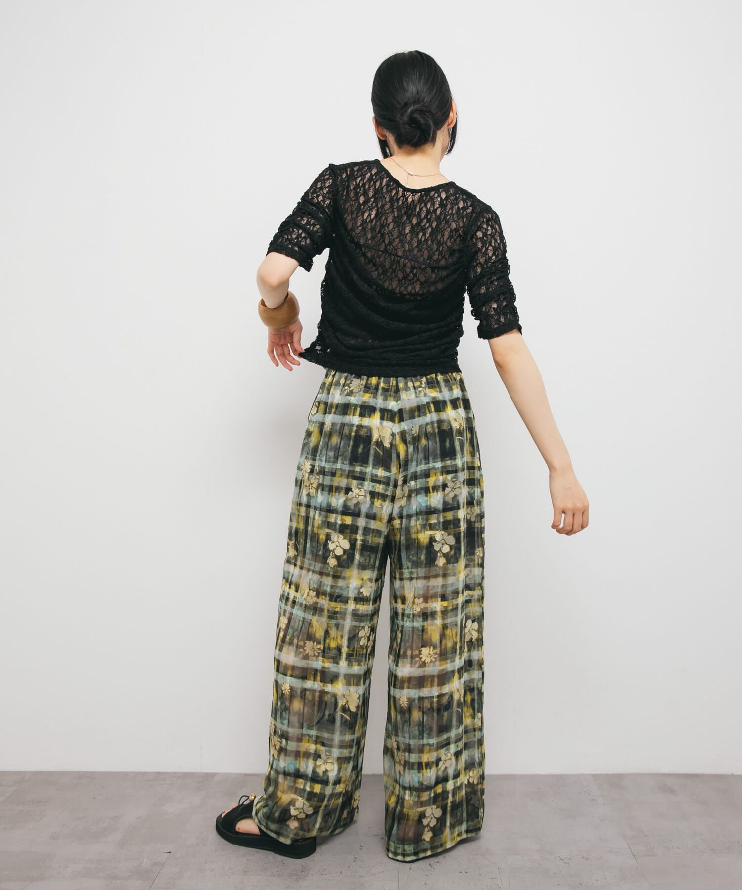  「ハーフスリーブドレープレースTEE」|Tシャツ・カットソー|