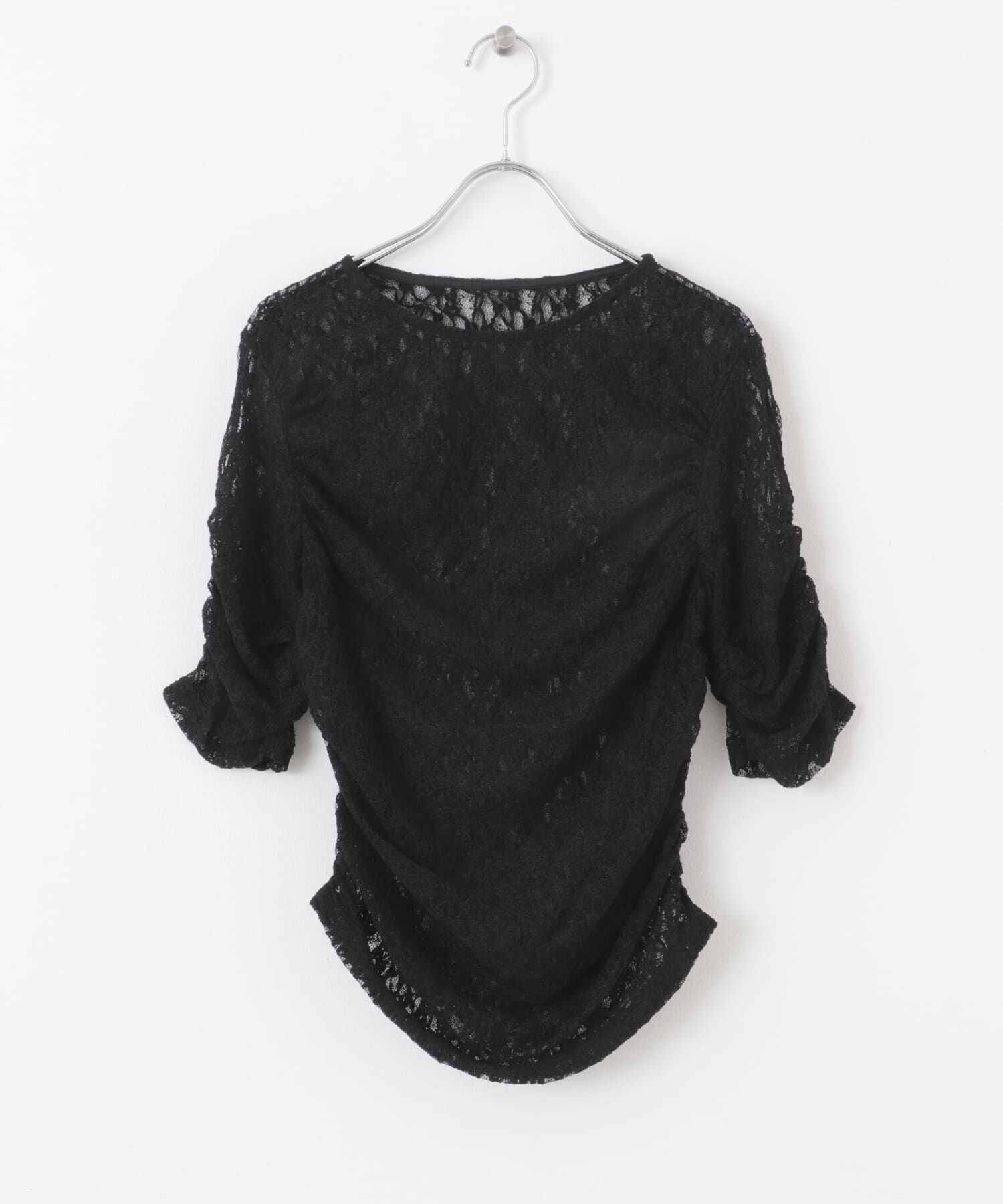  「ハーフスリーブドレープレースTEE」|Tシャツ・カットソー|