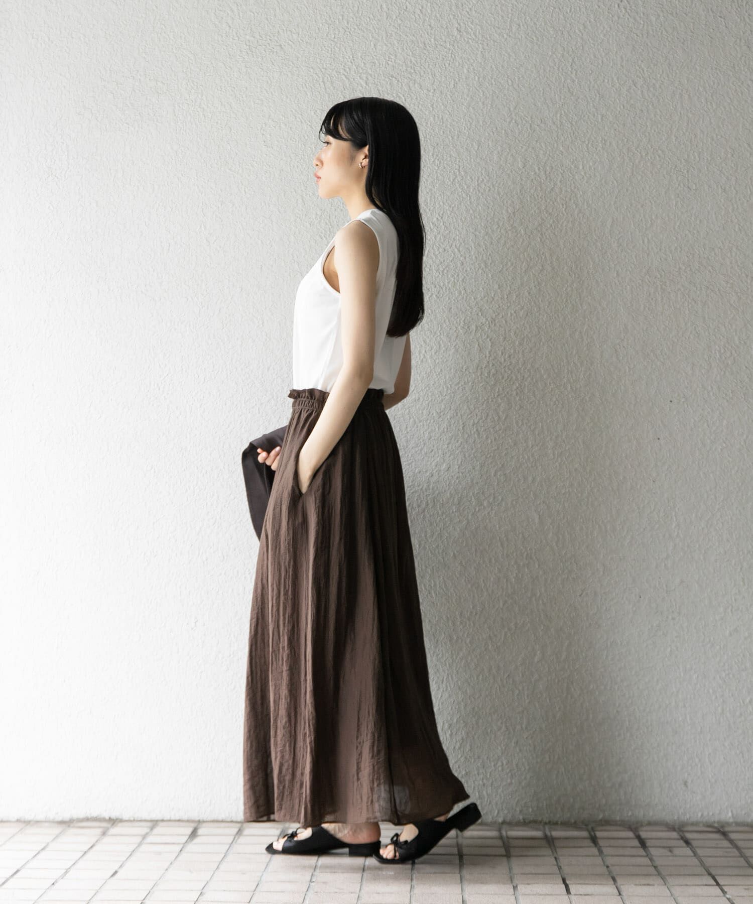  「デザインステッチスリーブレスカットソー」|Tシャツ・カットソー|