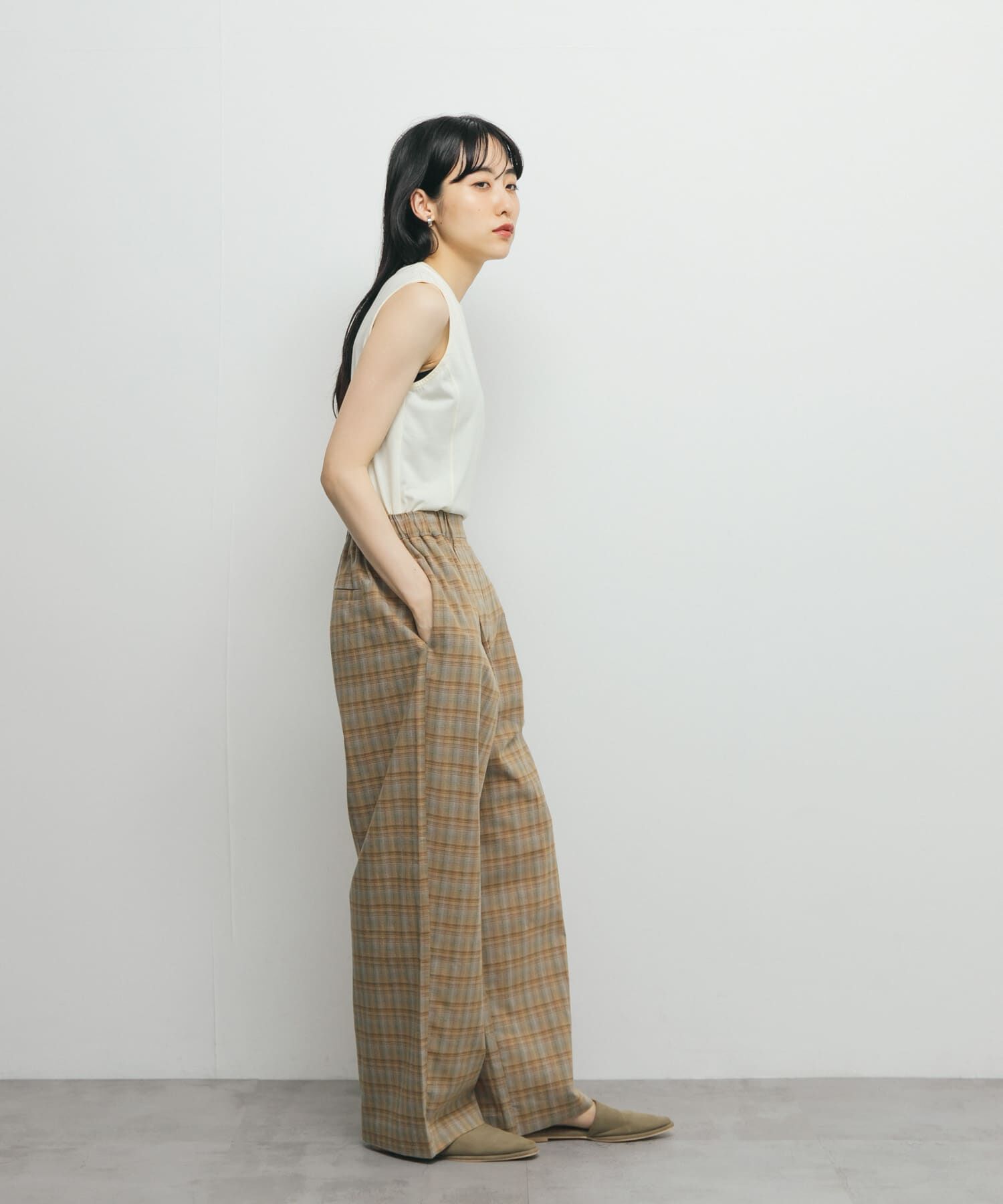  「デザインステッチスリーブレスカットソー」|Tシャツ・カットソー|