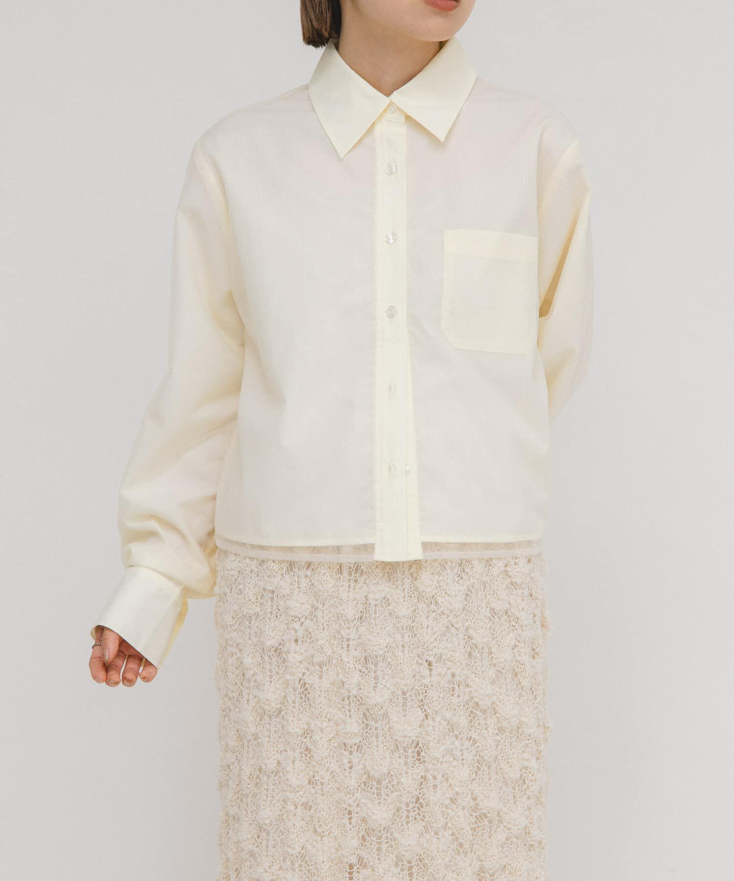  「チュールレイヤードショートシャツ」|シャツ・ブラウス|