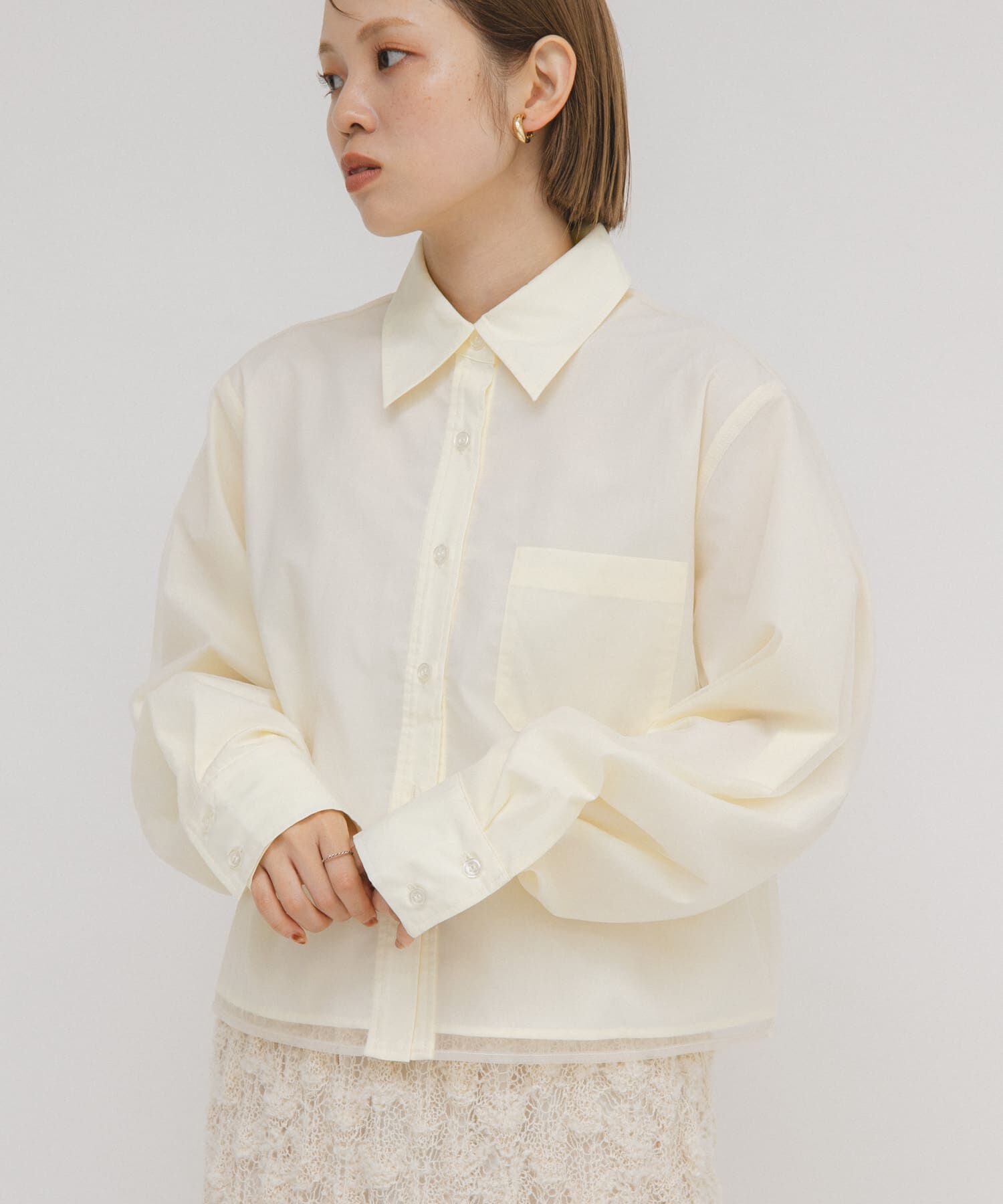  「チュールレイヤードショートシャツ」|シャツ・ブラウス|