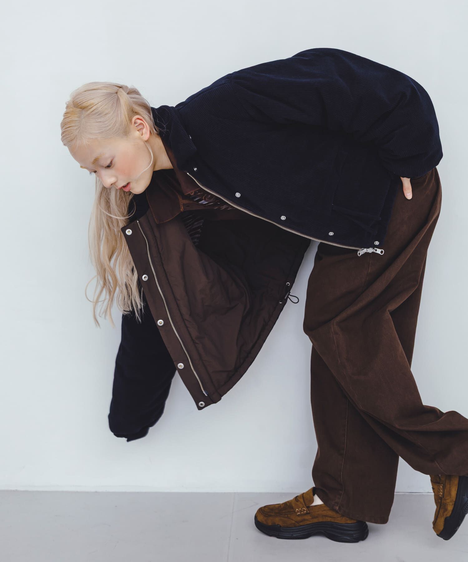  「リバーシブルパデッドジャケット」|ノーカラーコート|