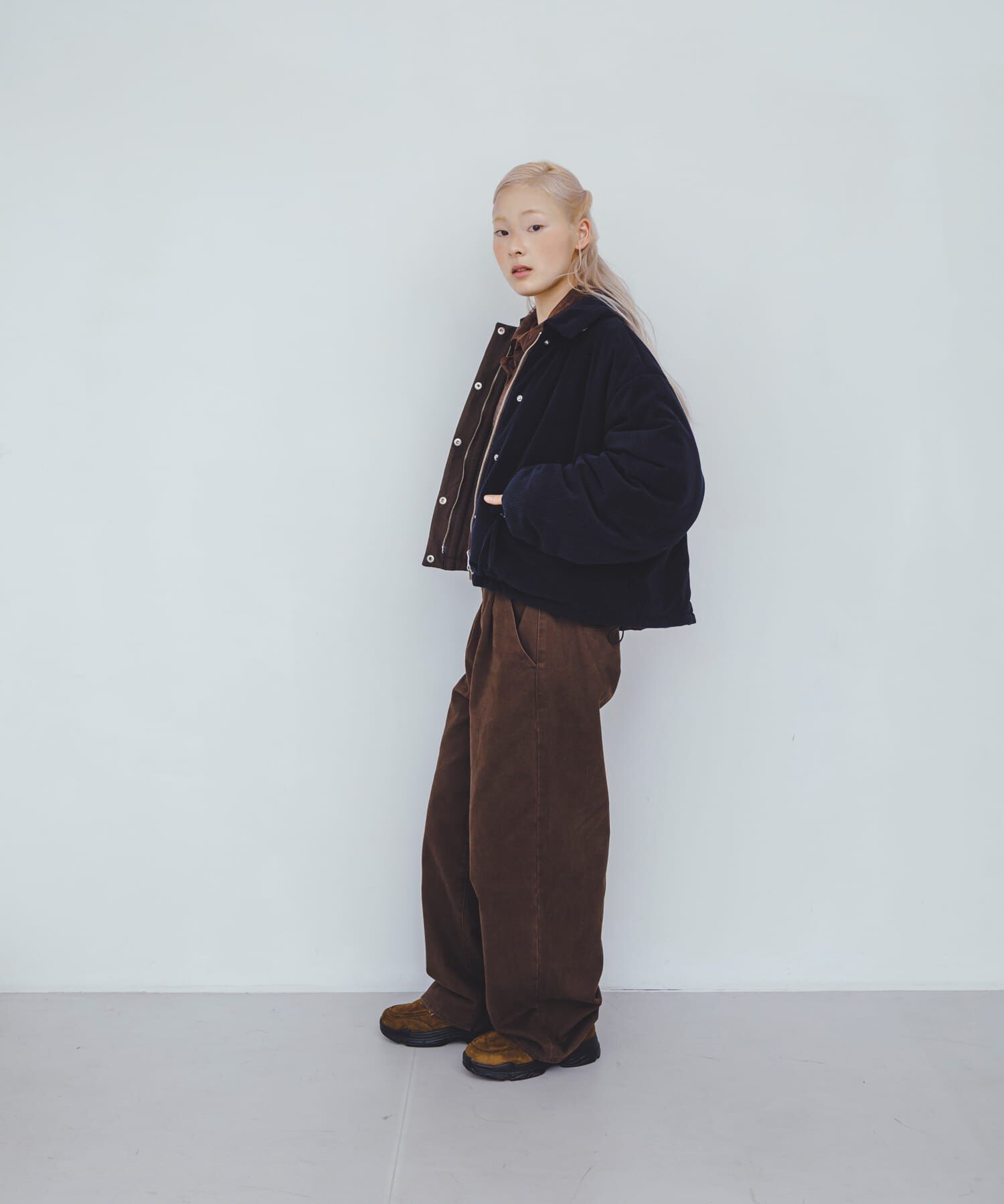  「リバーシブルパデッドジャケット」|ノーカラーコート|