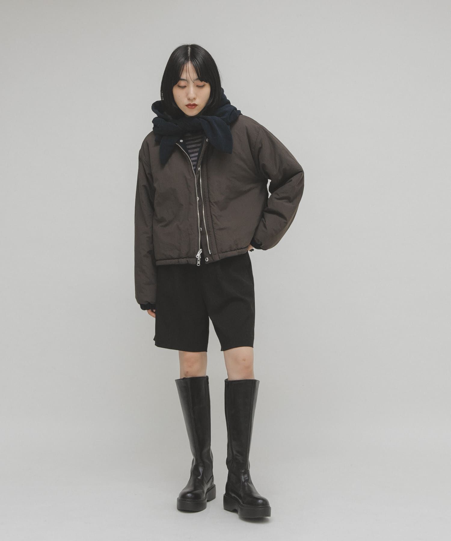  「リバーシブルパデッドジャケット」|ノーカラーコート|