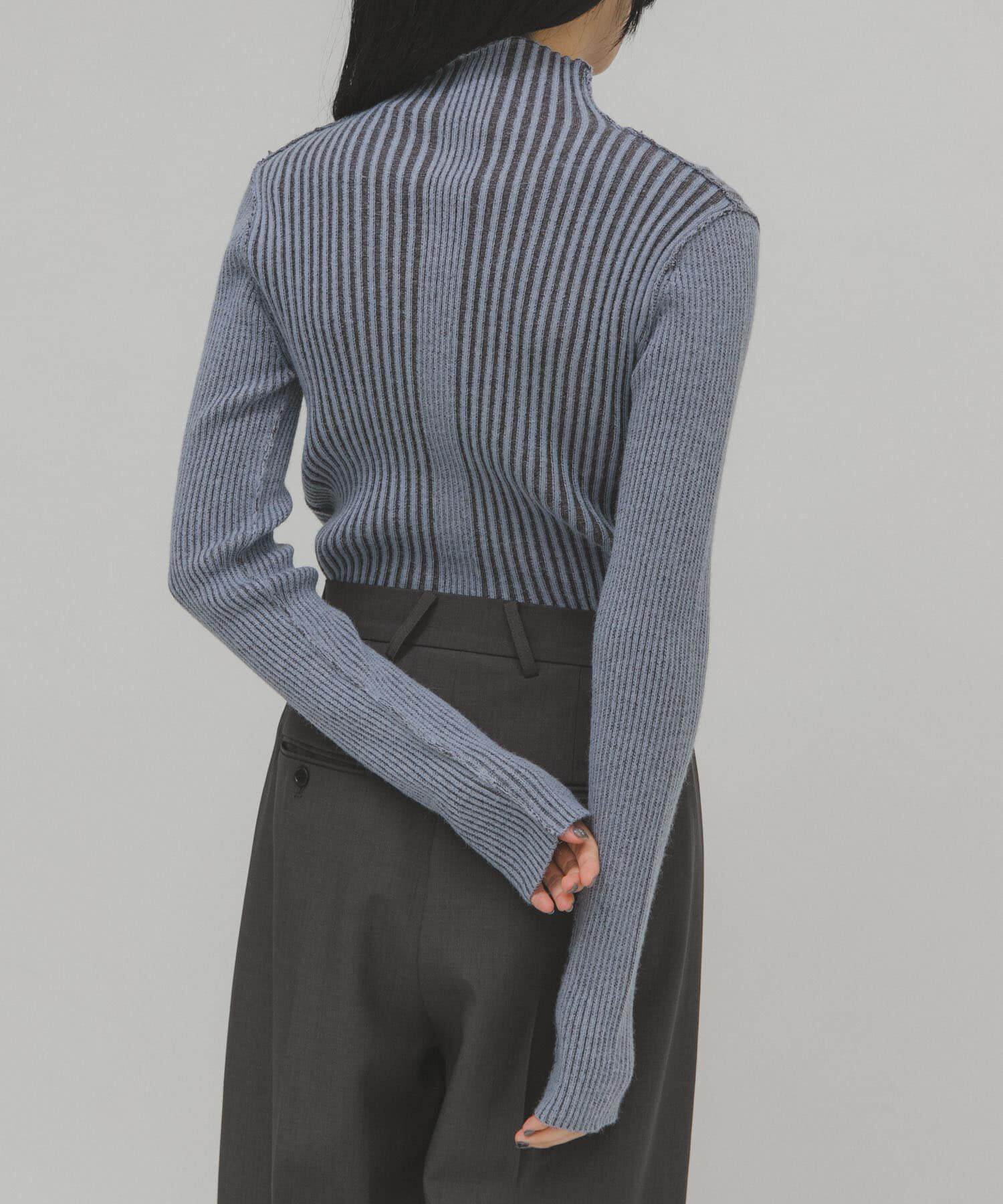  「illi　ランダムRIBハイネックニット」|ニット・セーター|