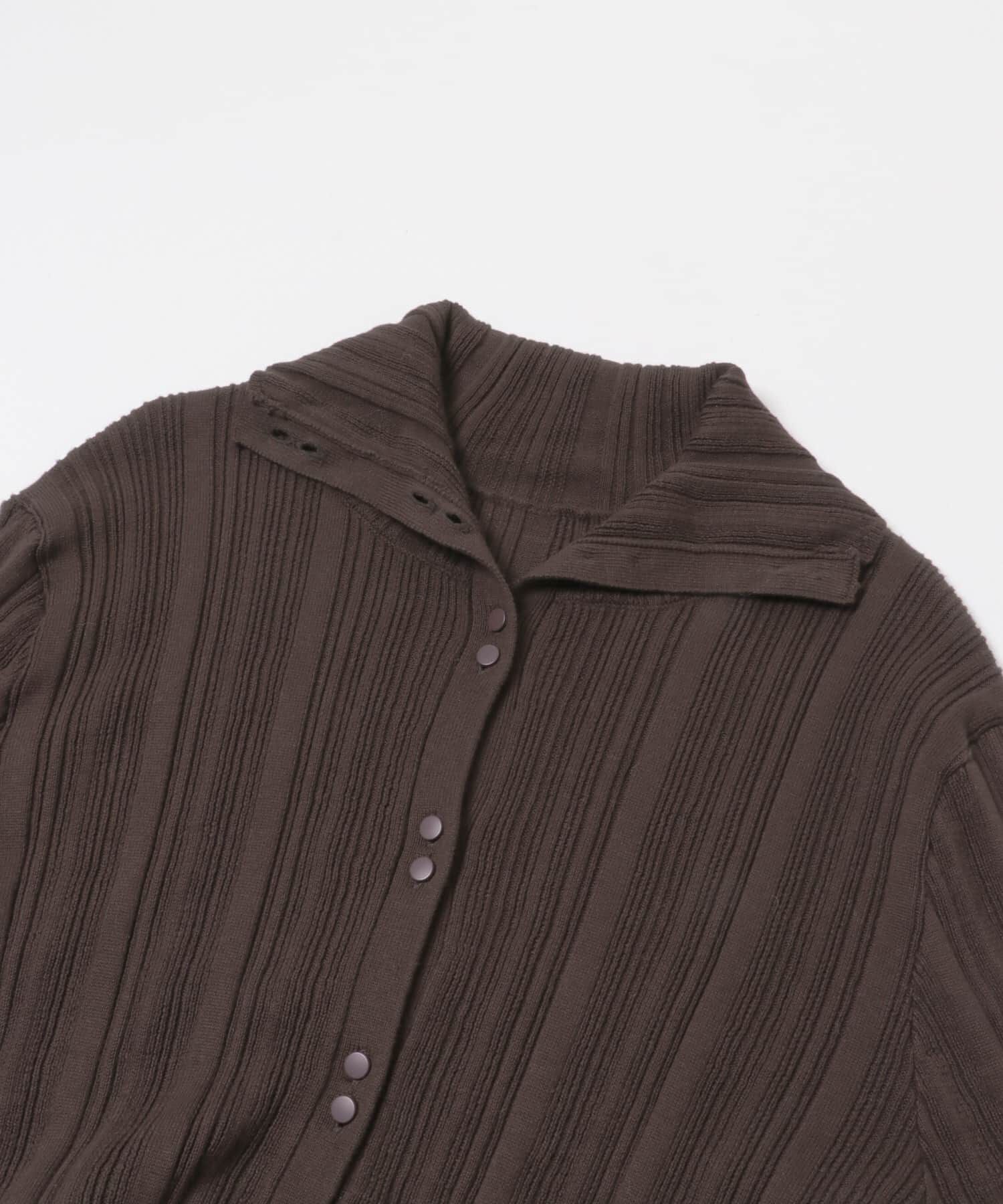  「ボタンアップランダムRIBニット」|ニット・セーター|