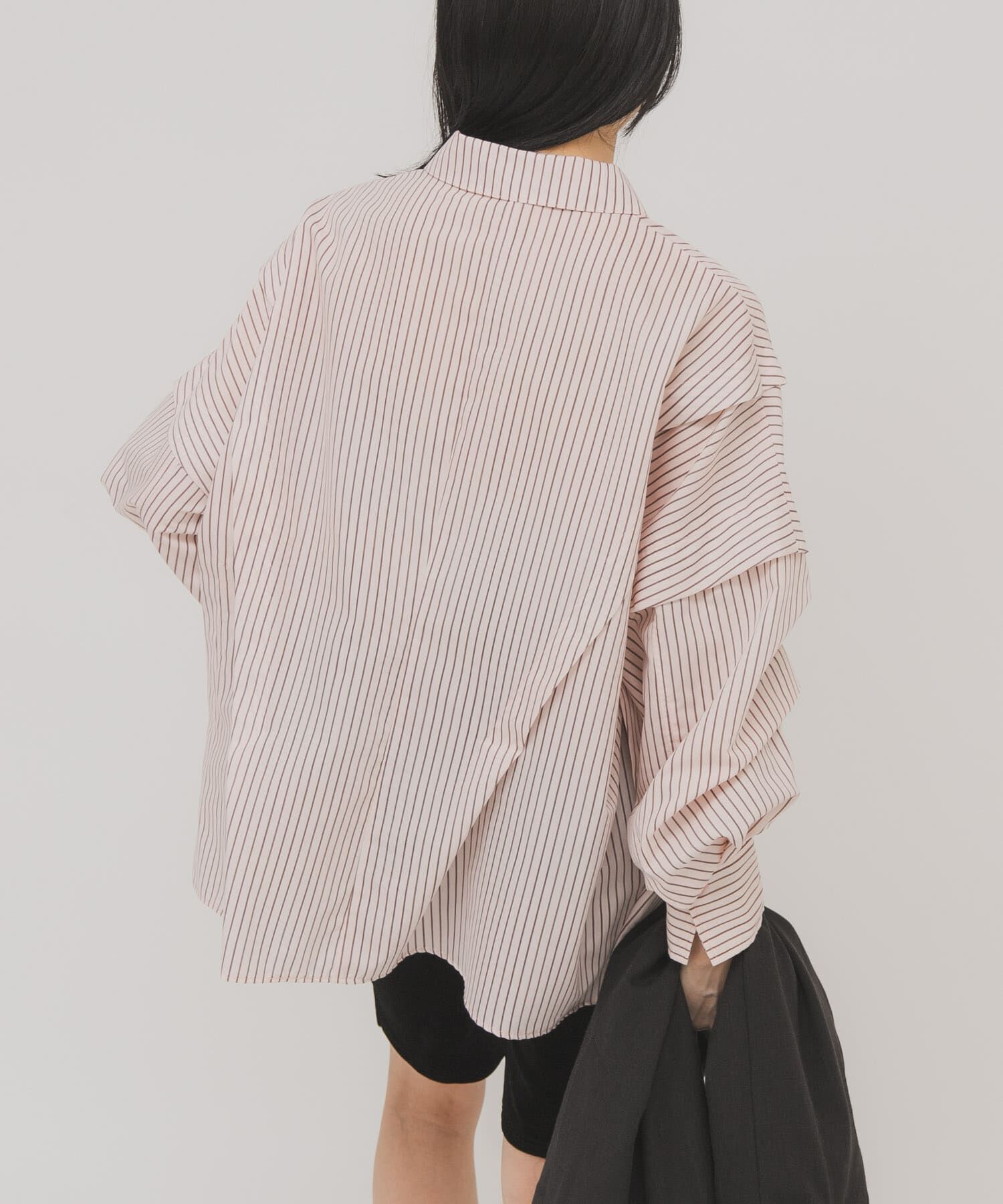  「ランダムタックデザインストライプシャツ」|シャツ・ブラウス|