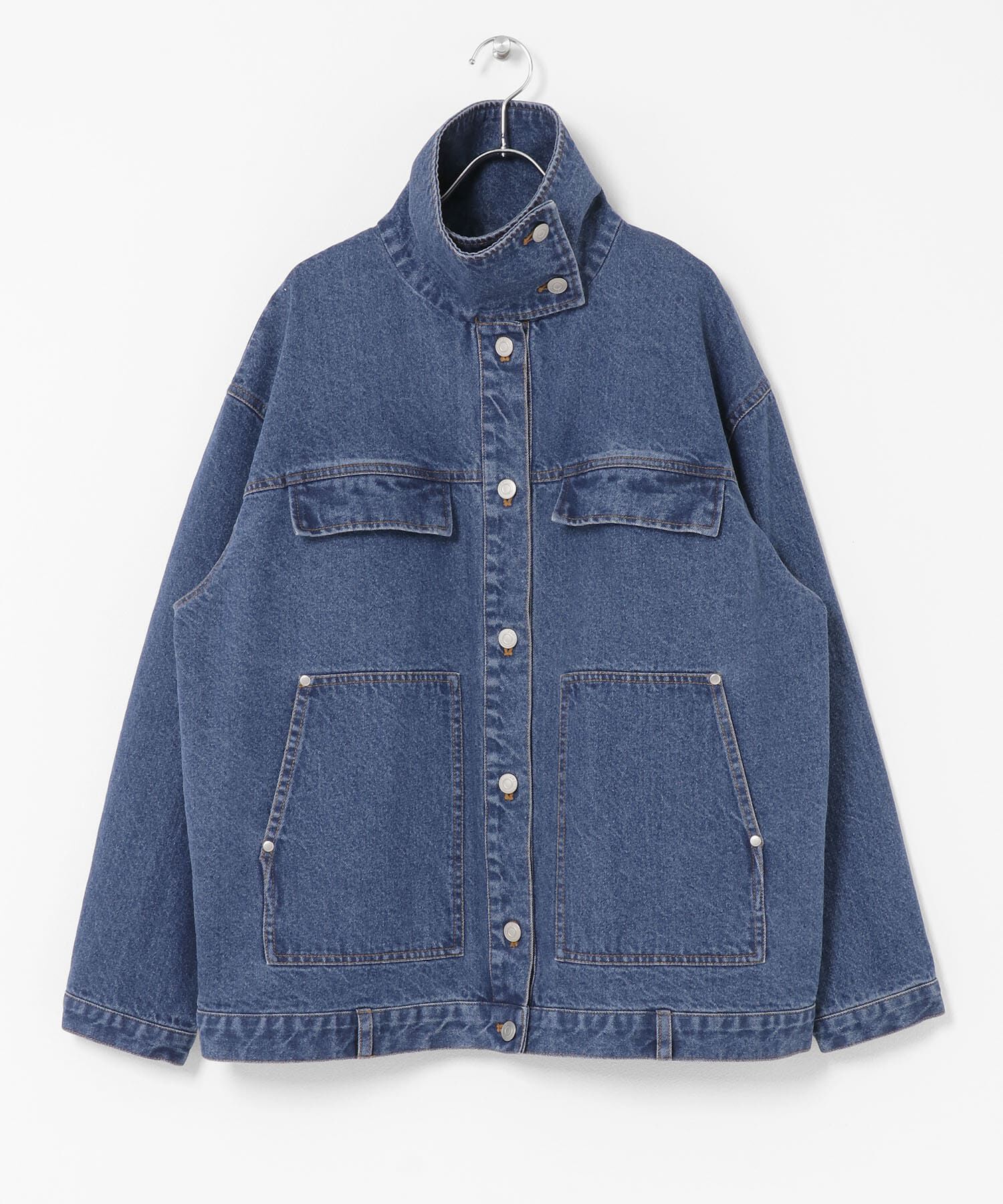  「ハイネックデニムブルゾン」|ブルゾン・スタジャン|