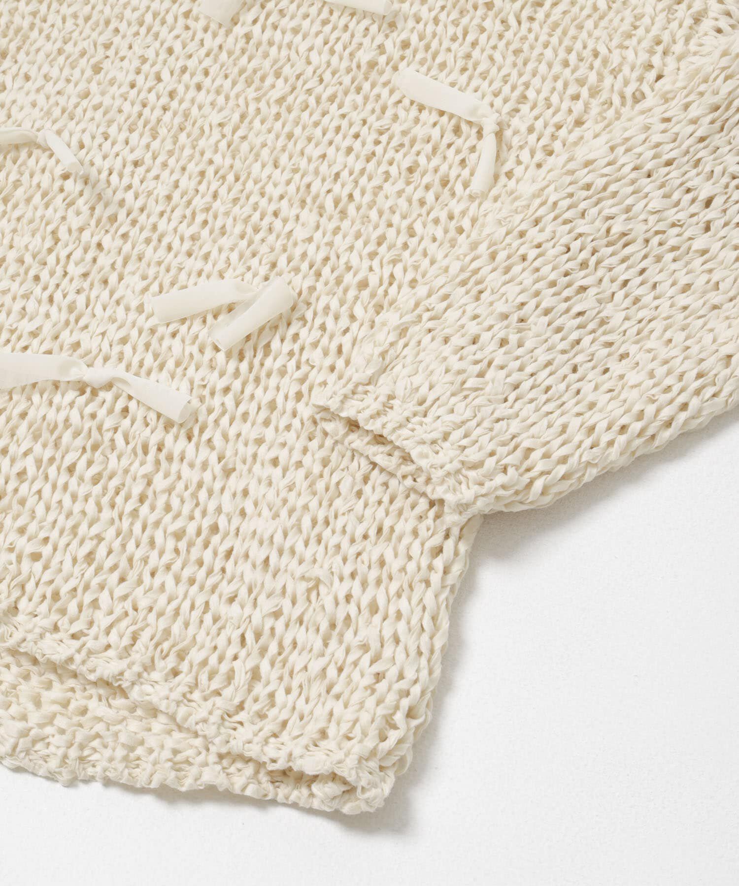  「テープヤーンリボンオーバーニット」|ニット・セーター|