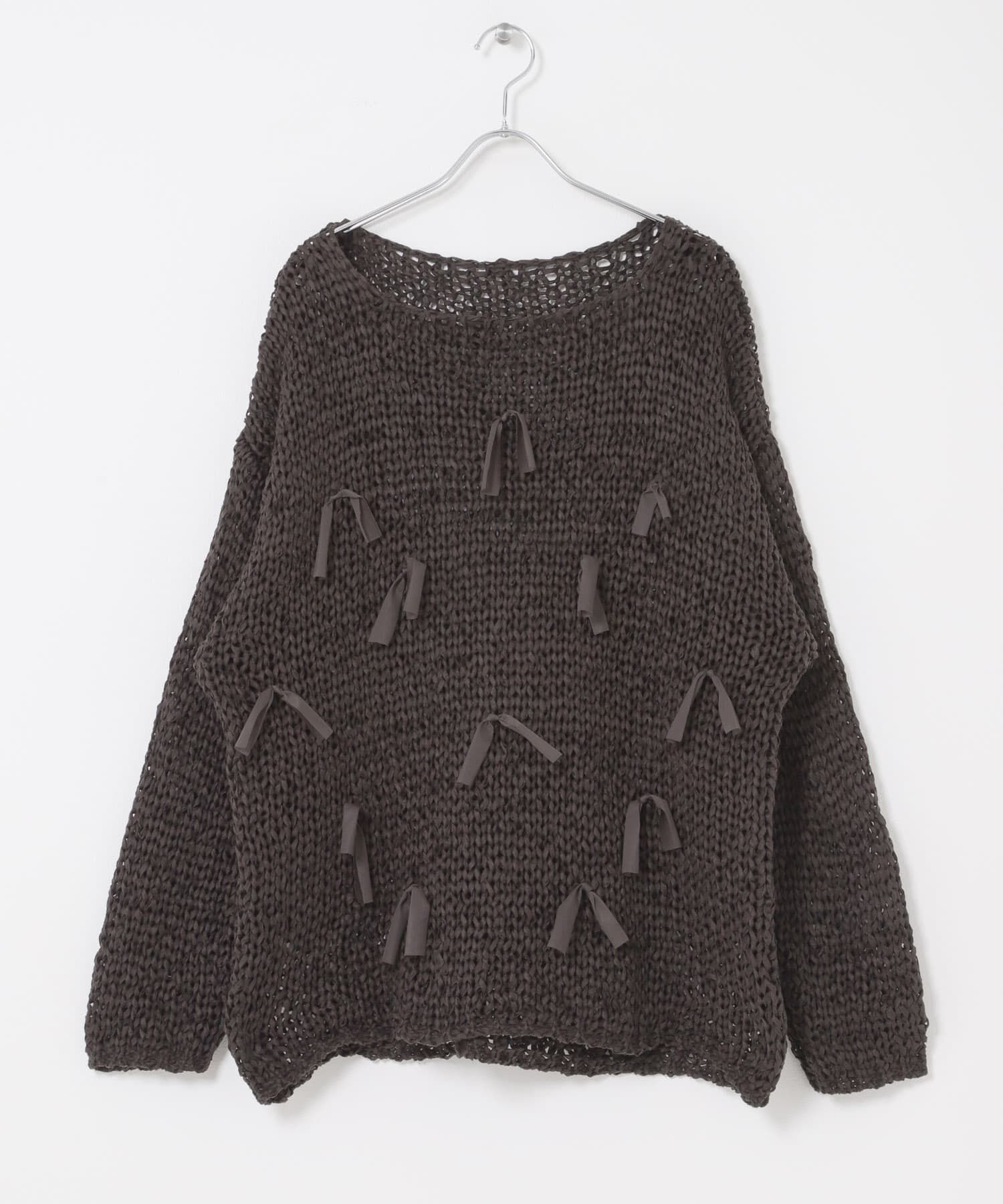  「テープヤーンリボンオーバーニット」|ニット・セーター|