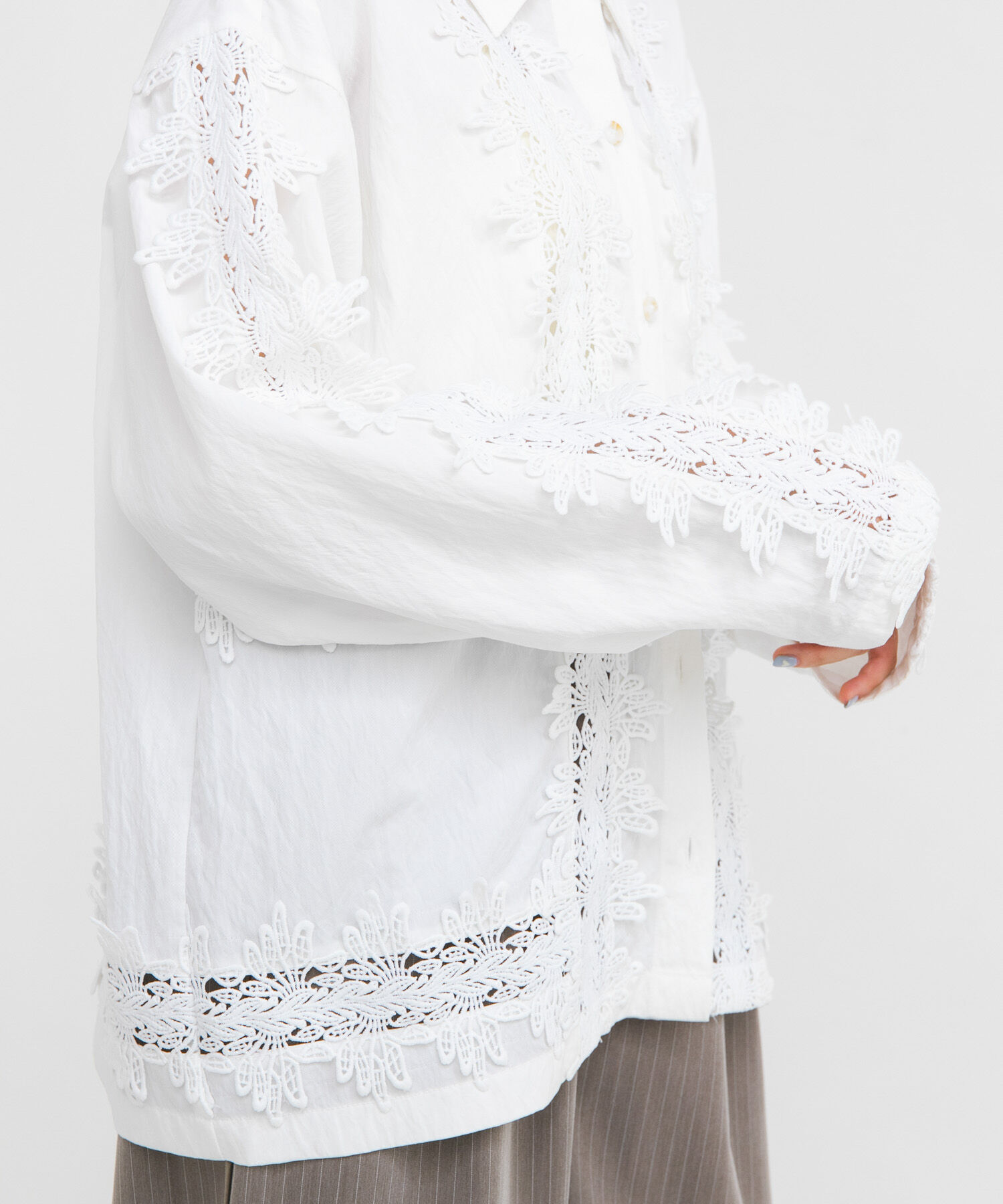  「ヴィンテージライクレースシャツ」|シャツ・ブラウス|オフホワイト