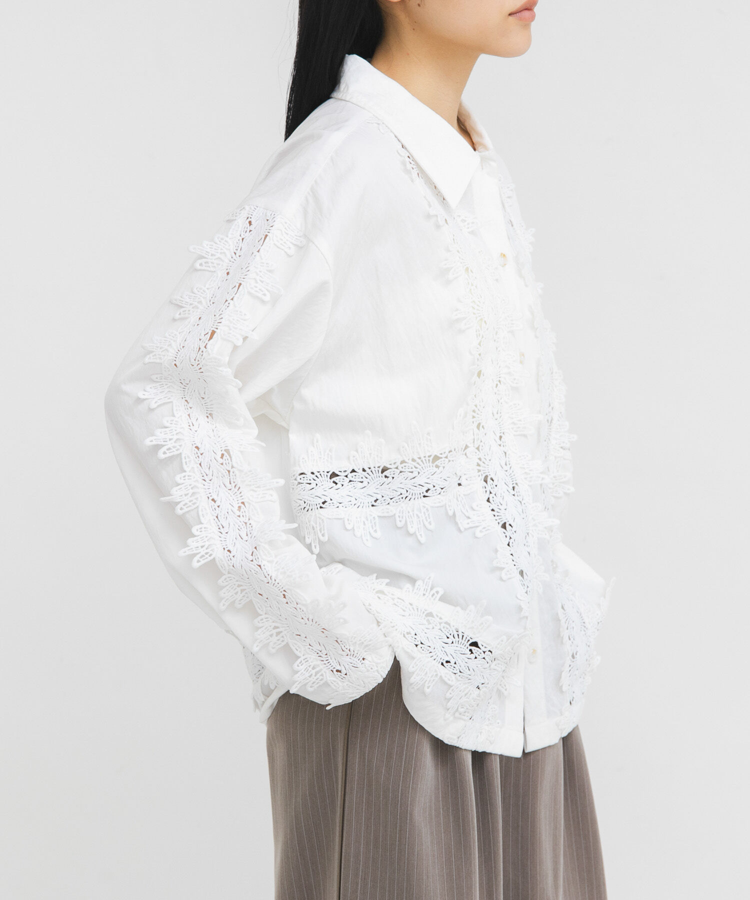  「ヴィンテージライクレースシャツ」|シャツ・ブラウス|