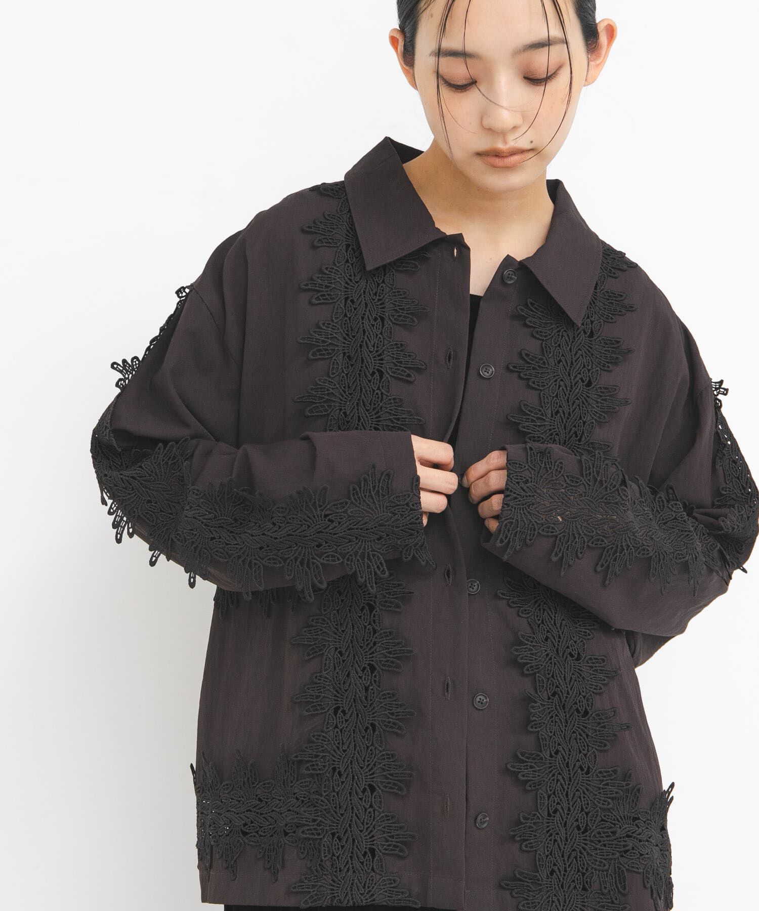  「ヴィンテージライクレースシャツ」|シャツ・ブラウス|