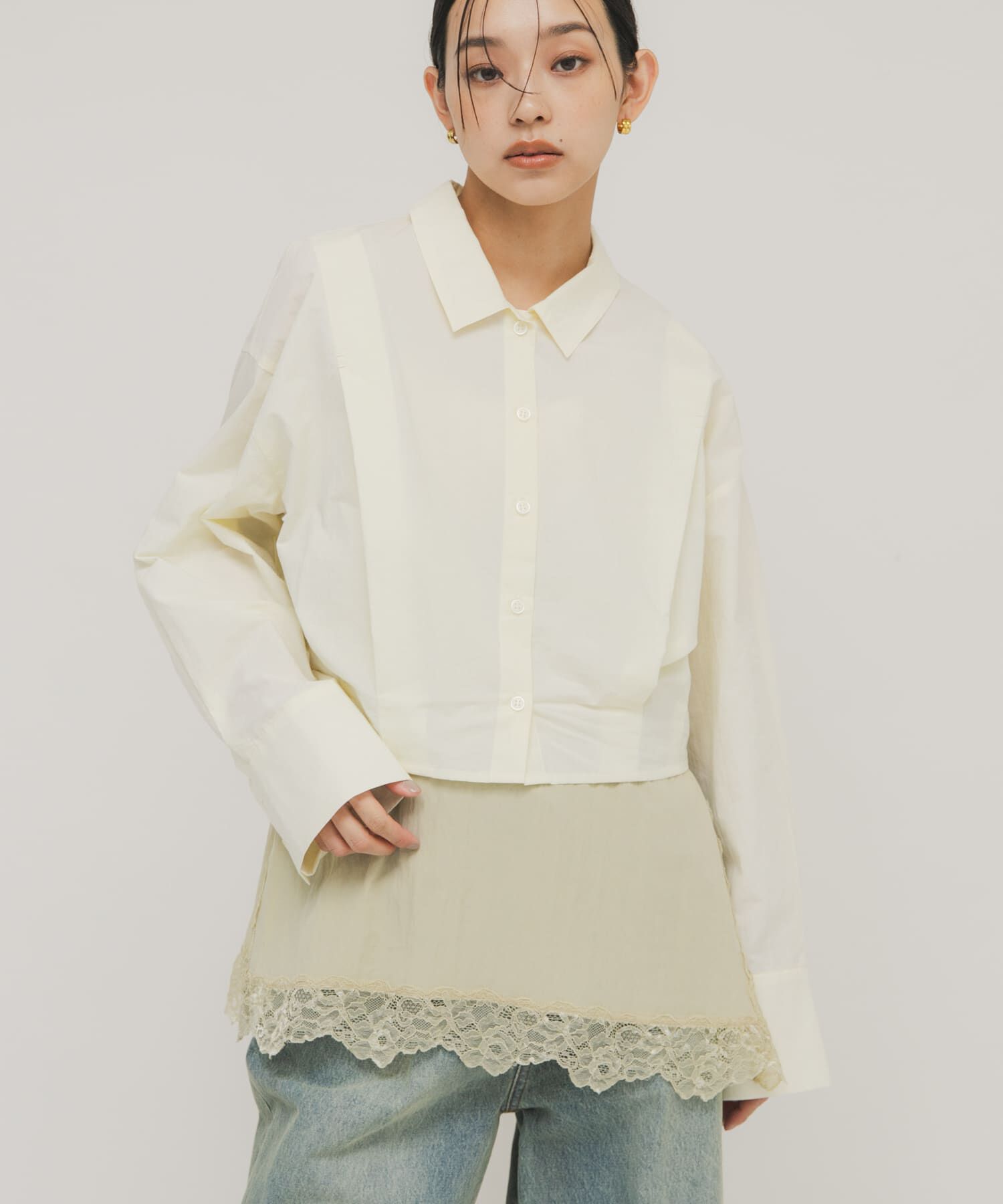  「タックヘムクロップドシャツ」|シャツ・ブラウス|