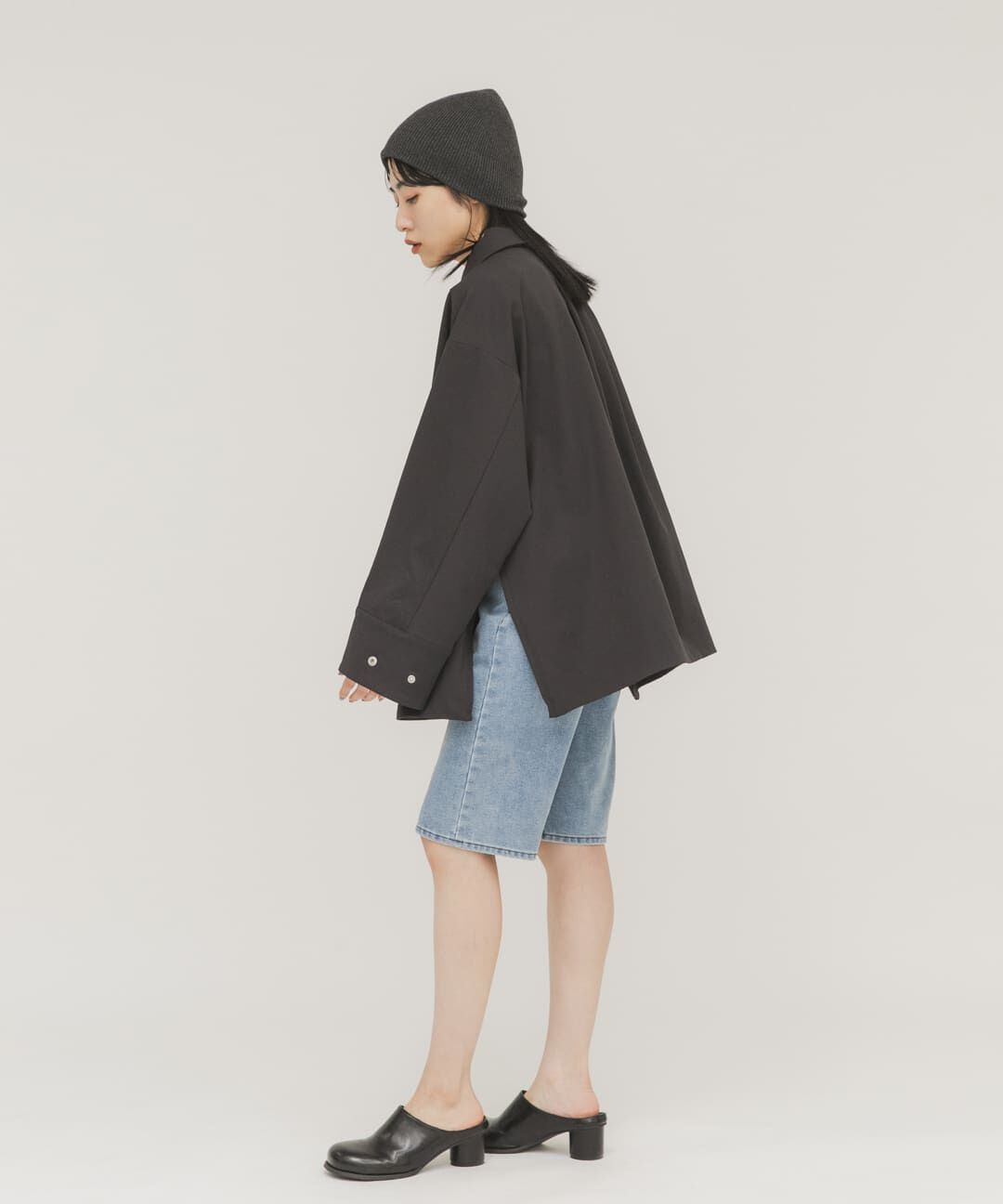  「ポケットディティールジャケット」|ノーカラーコート|