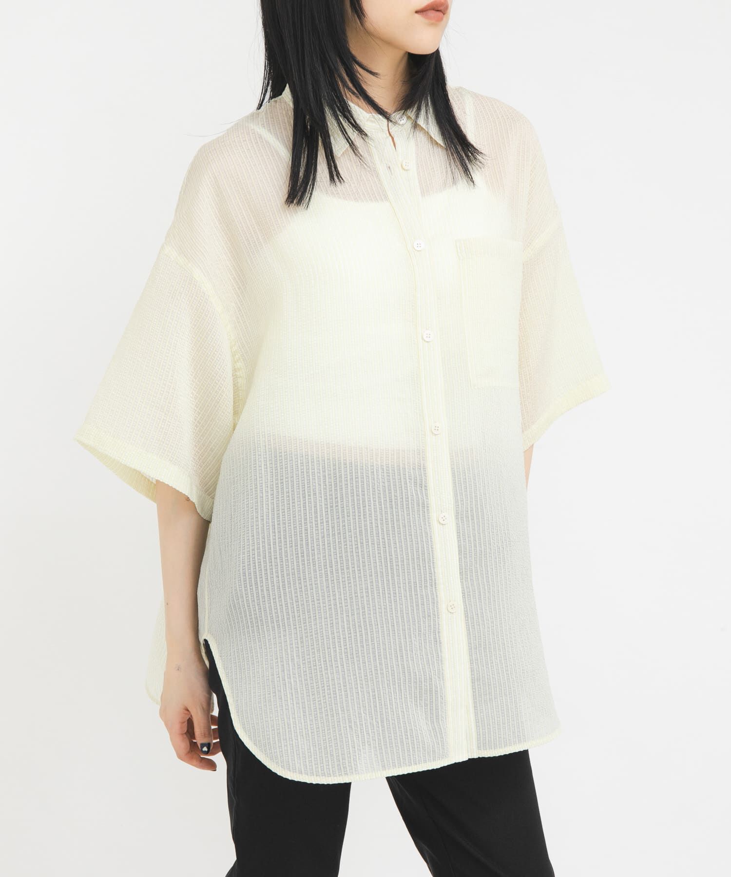  「シアーストライプBIGシャツ」|シャツ・ブラウス|