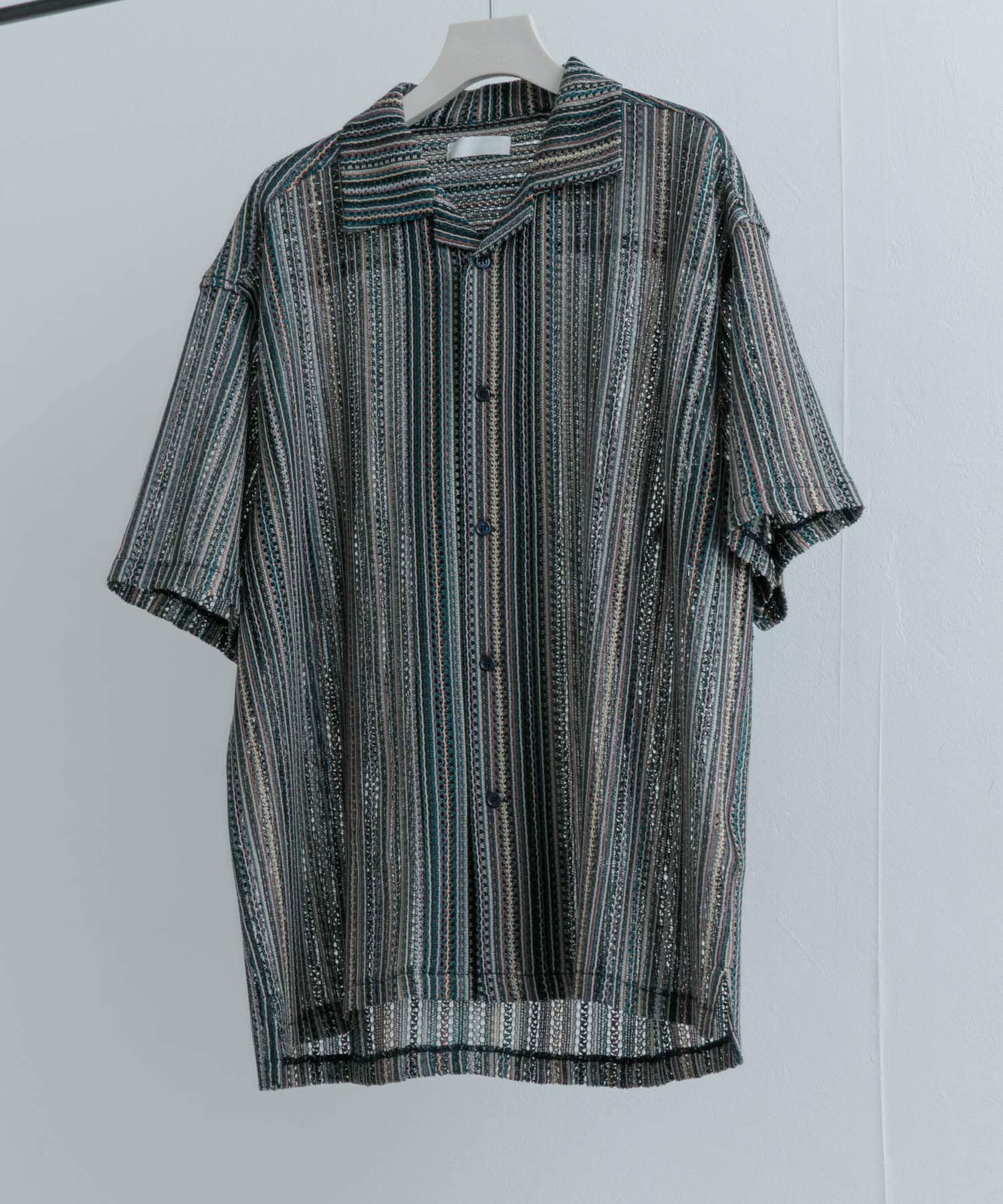 SENSE OF PLACE by URBAN RESEARCH「『ユニセックス』『洗濯可』アソートレースオープンカラーシャツ(5分袖)」|シャツ・ブラウス|