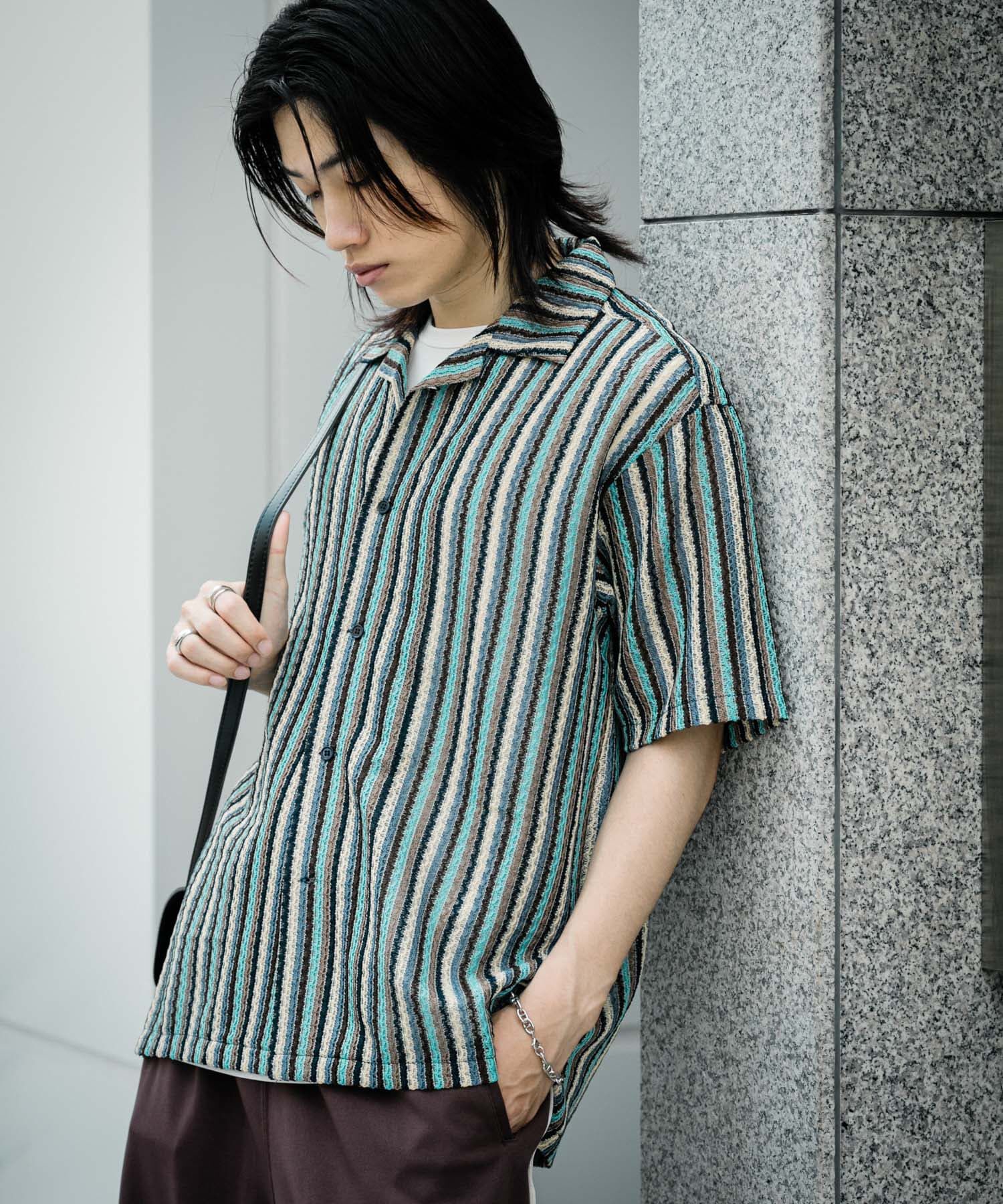 SENSE OF PLACE by URBAN RESEARCH「『ユニセックス』『洗濯可』アソートレースオープンカラーシャツ(5分袖)」|シャツ・ブラウス|