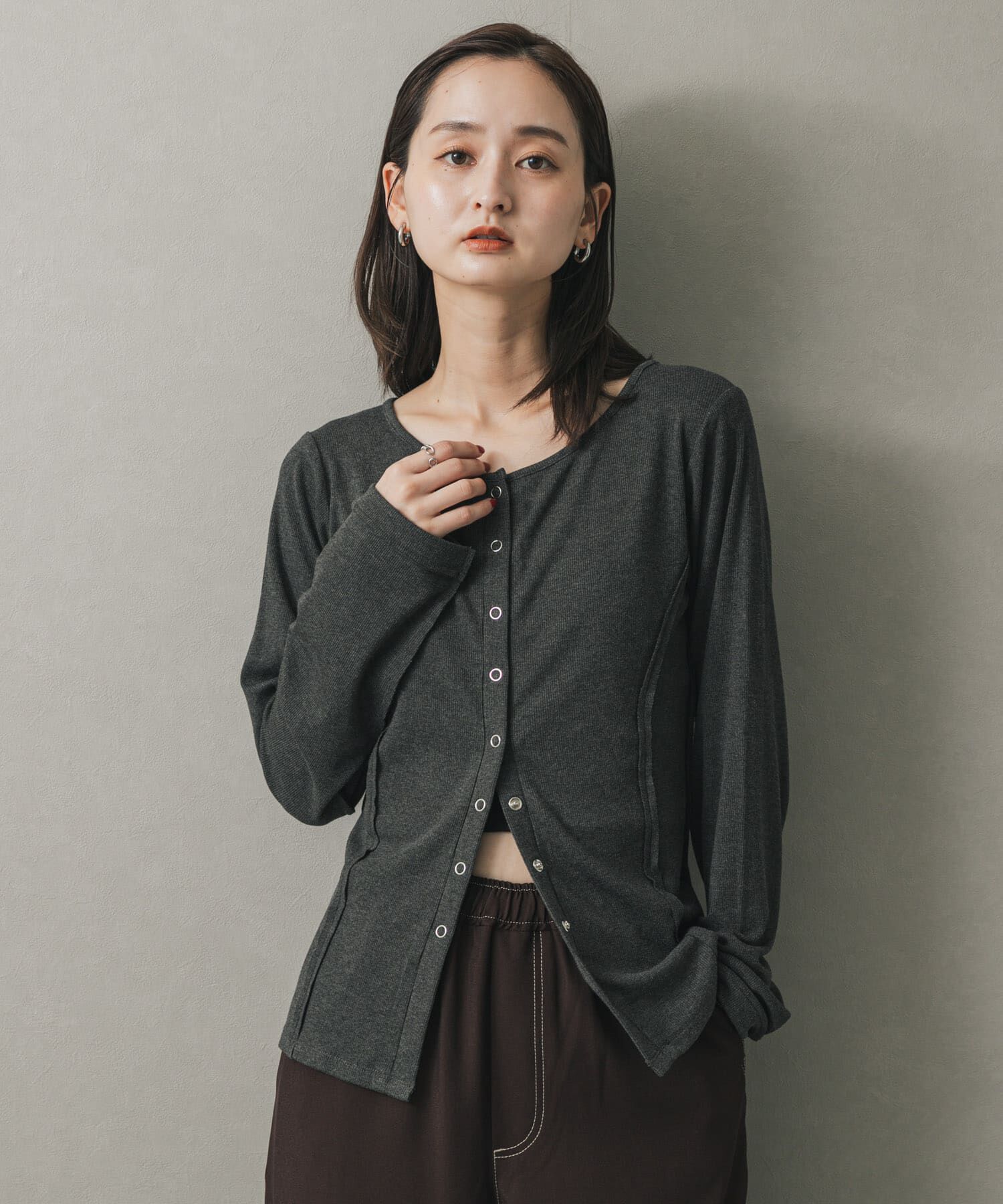 SENSE OF PLACE by URBAN RESEARCH「パネルリブカットカーディガン」|カーディガン|