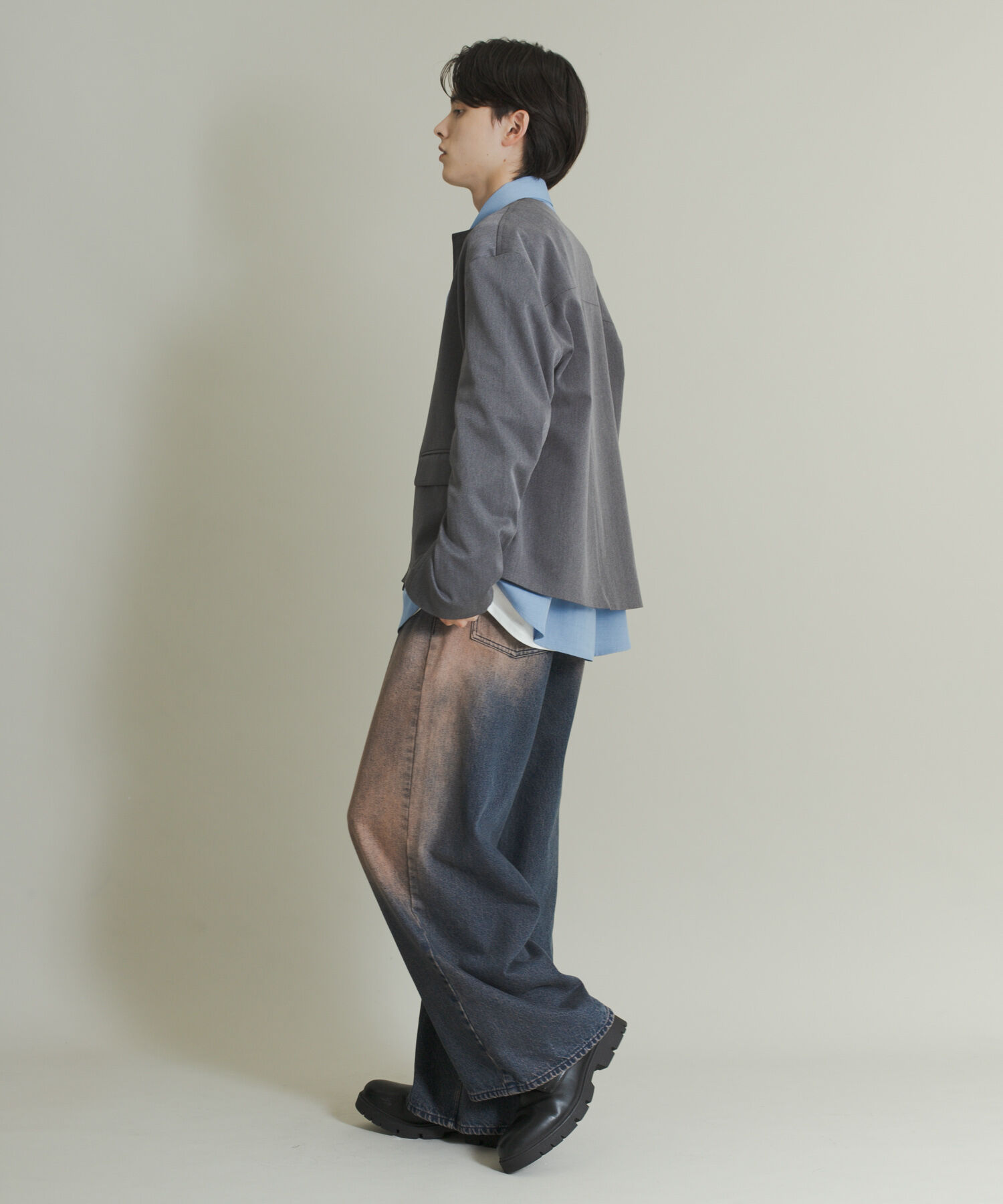 SENSE OF PLACE by URBAN RESEARCH「コンフォートクルーネックジャケット」|ノーカラーコート|