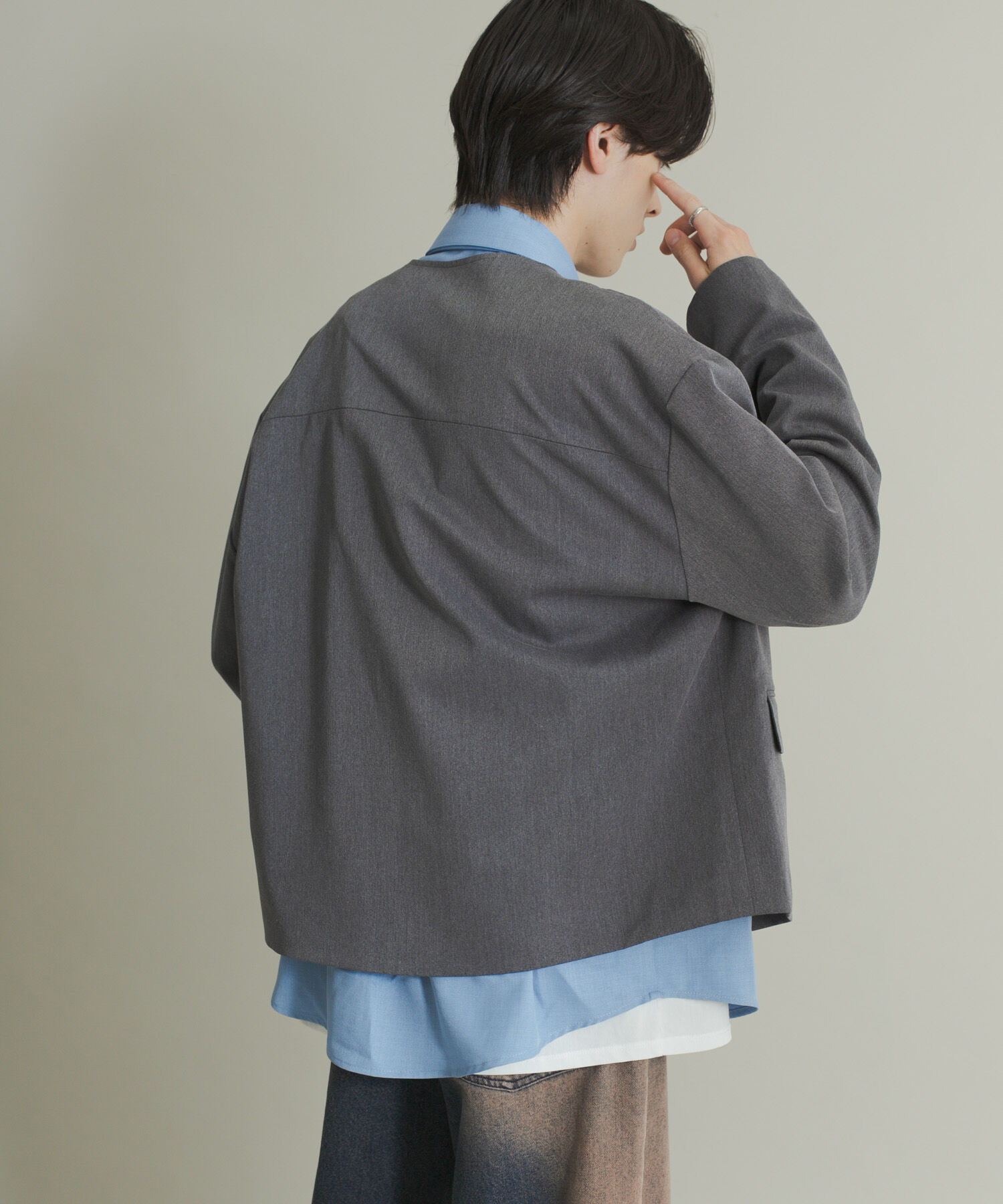 SENSE OF PLACE by URBAN RESEARCH「コンフォートクルーネックジャケット」|ノーカラーコート|