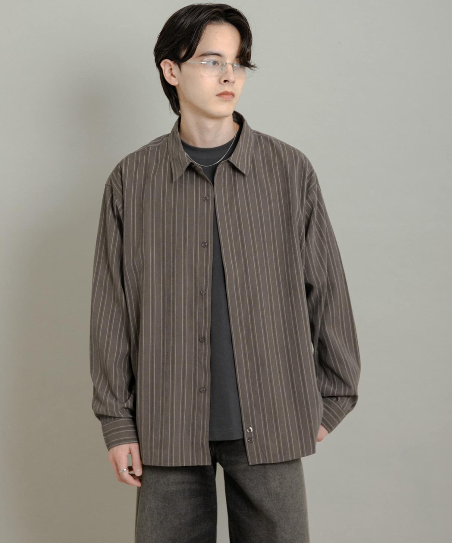 SENSE OF PLACE by URBAN RESEARCH「コンフォートピーチブロードシャツ」|シャツ・ブラウス|グレー系その他