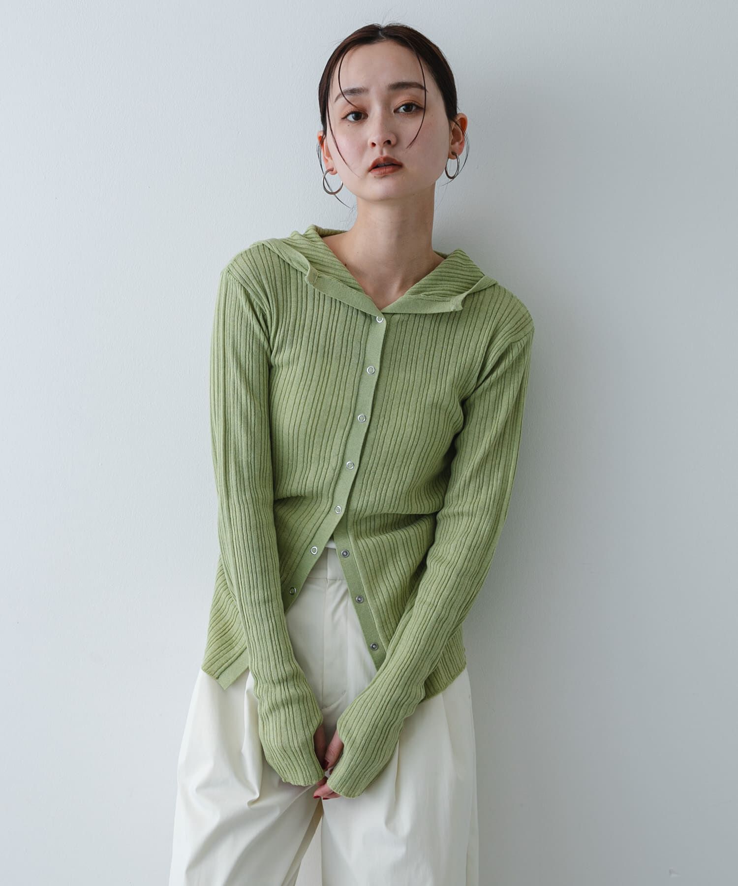 SENSE OF PLACE by URBAN RESEARCH「『洗濯可』マルチリブニットフーディー」|ニット・セーター|